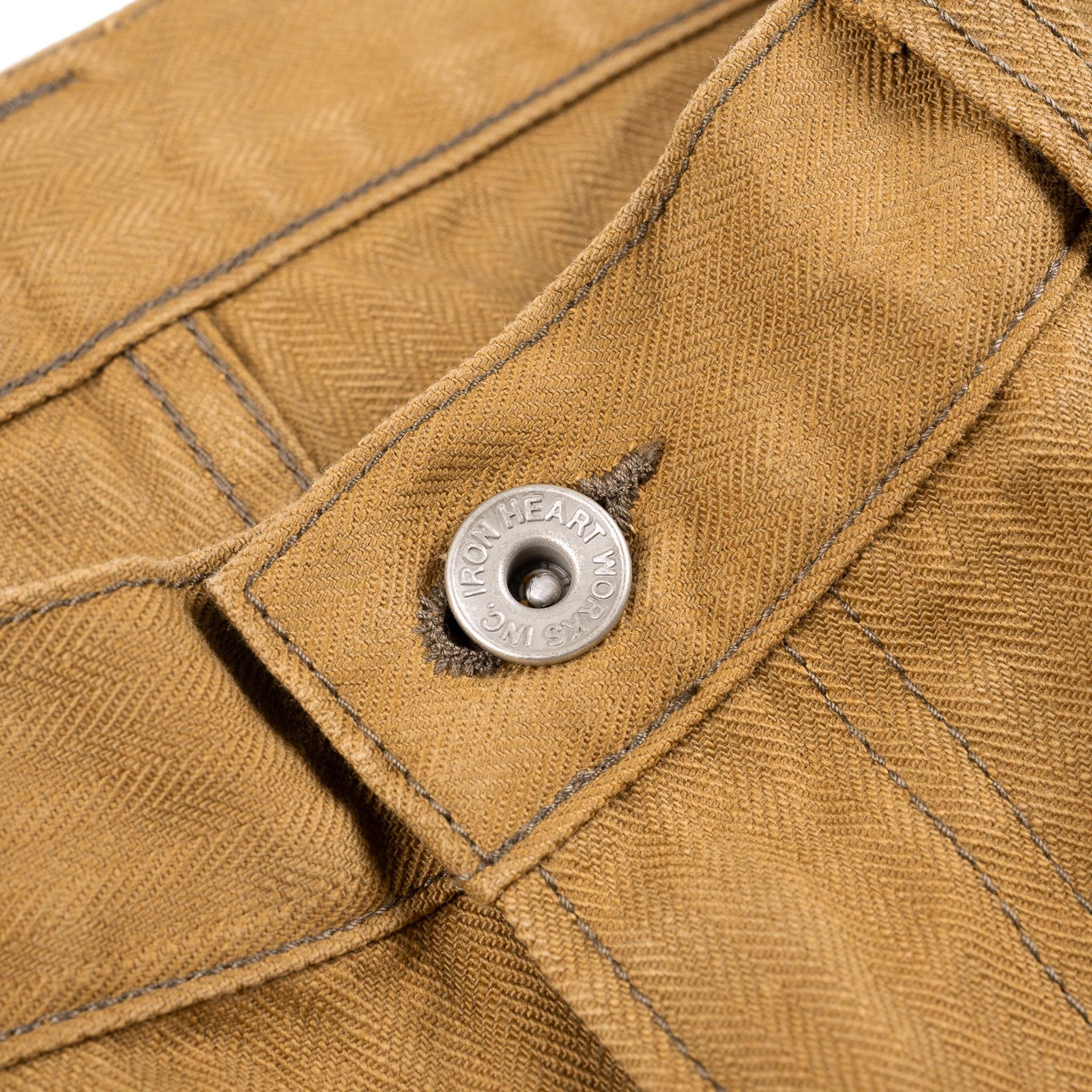 IH-748-BRN 10oz Herringbone Wide Pants - Brown
