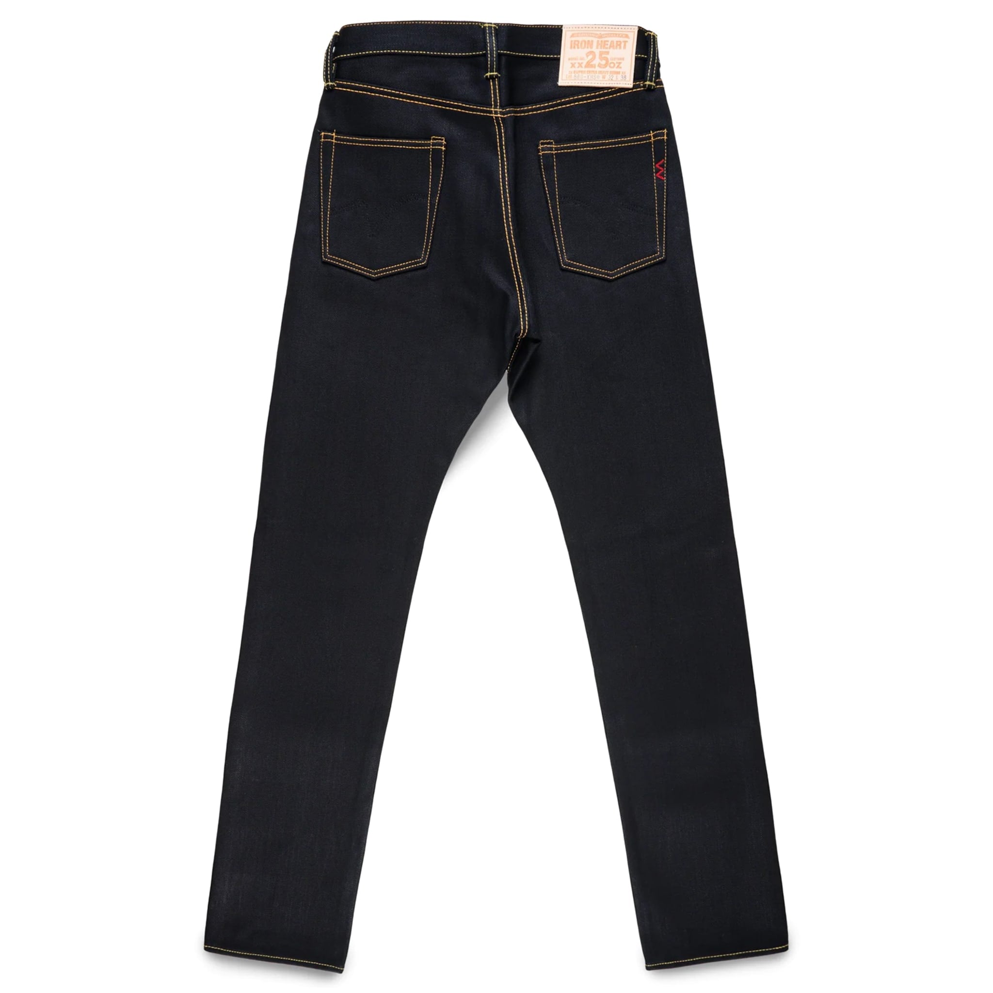 IH-888-XHSib 25oz Selvedge Denim Medium/High Rise Tapered Cut Jeans - Indigo/Black