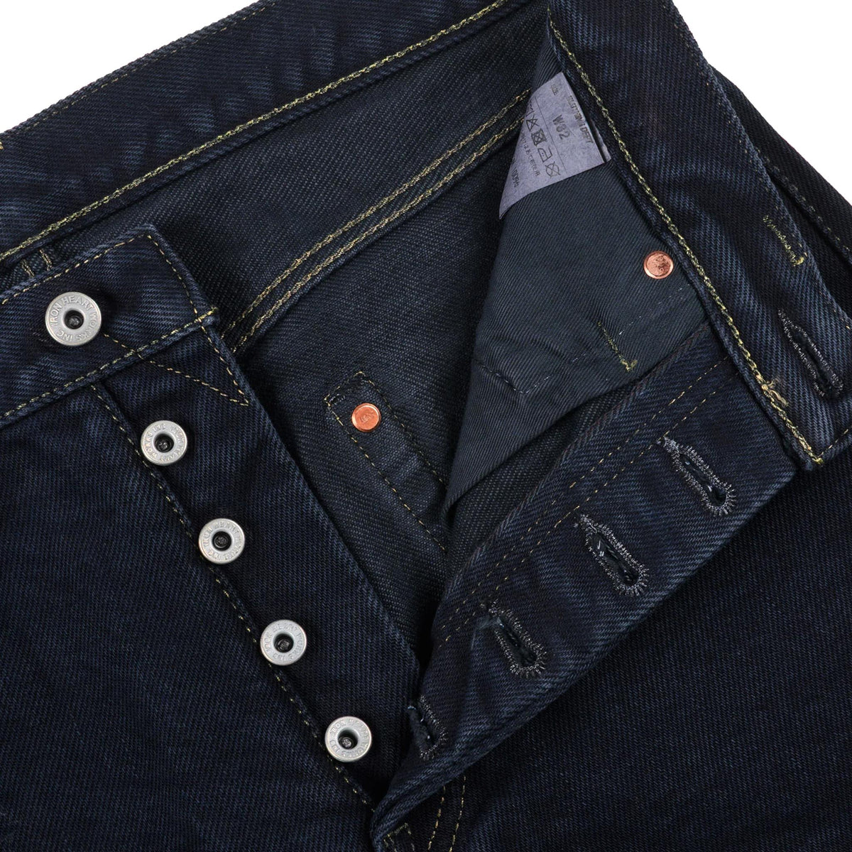 IH-888S-21od 21oz Selvedge Denim Medium/High Rise Tapered Cut Jeans - Indigo Overdyed Black