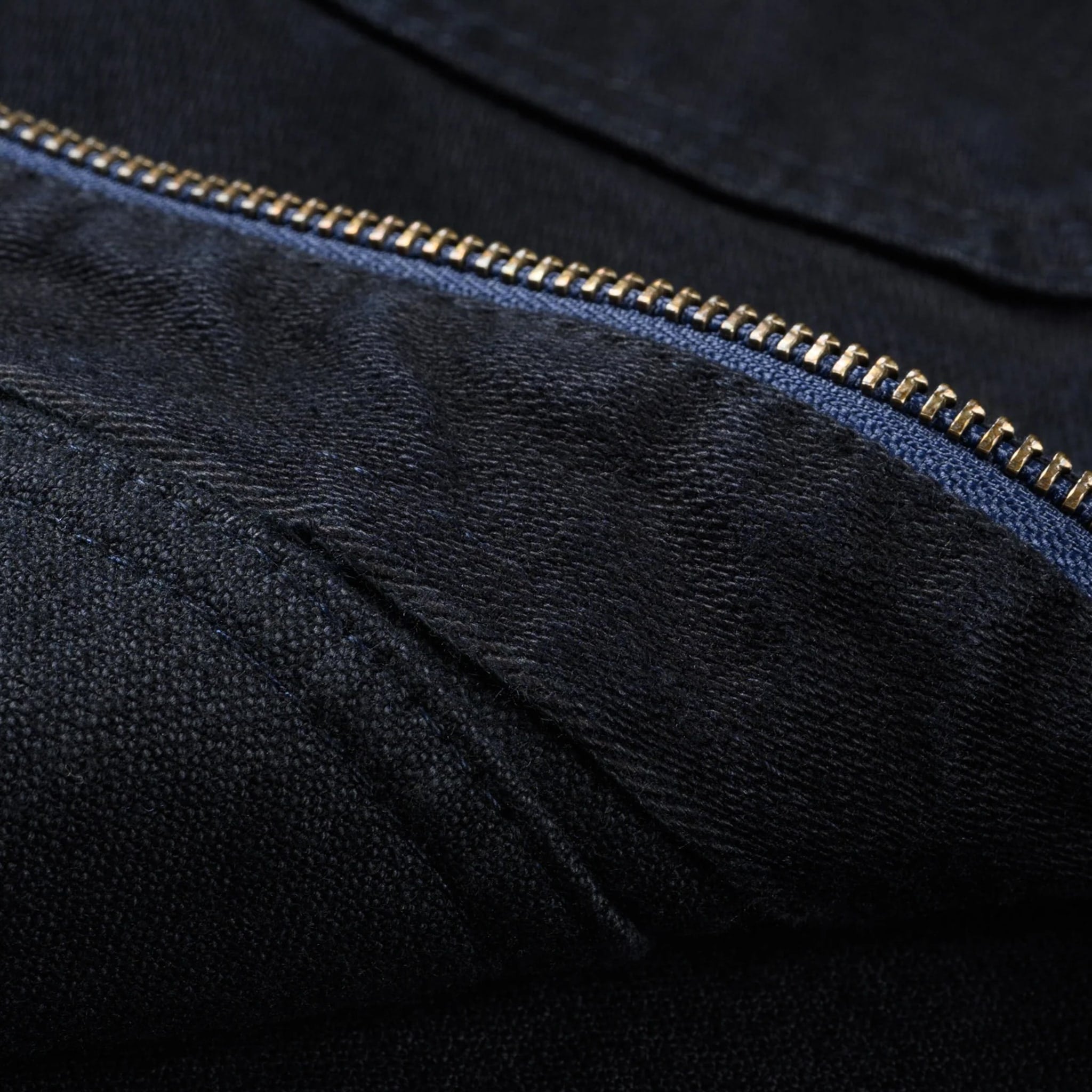 IHJ-123-OD 14oz Broken Twill Selvedge Denim Work Jacket - Indigo Overdyed Black