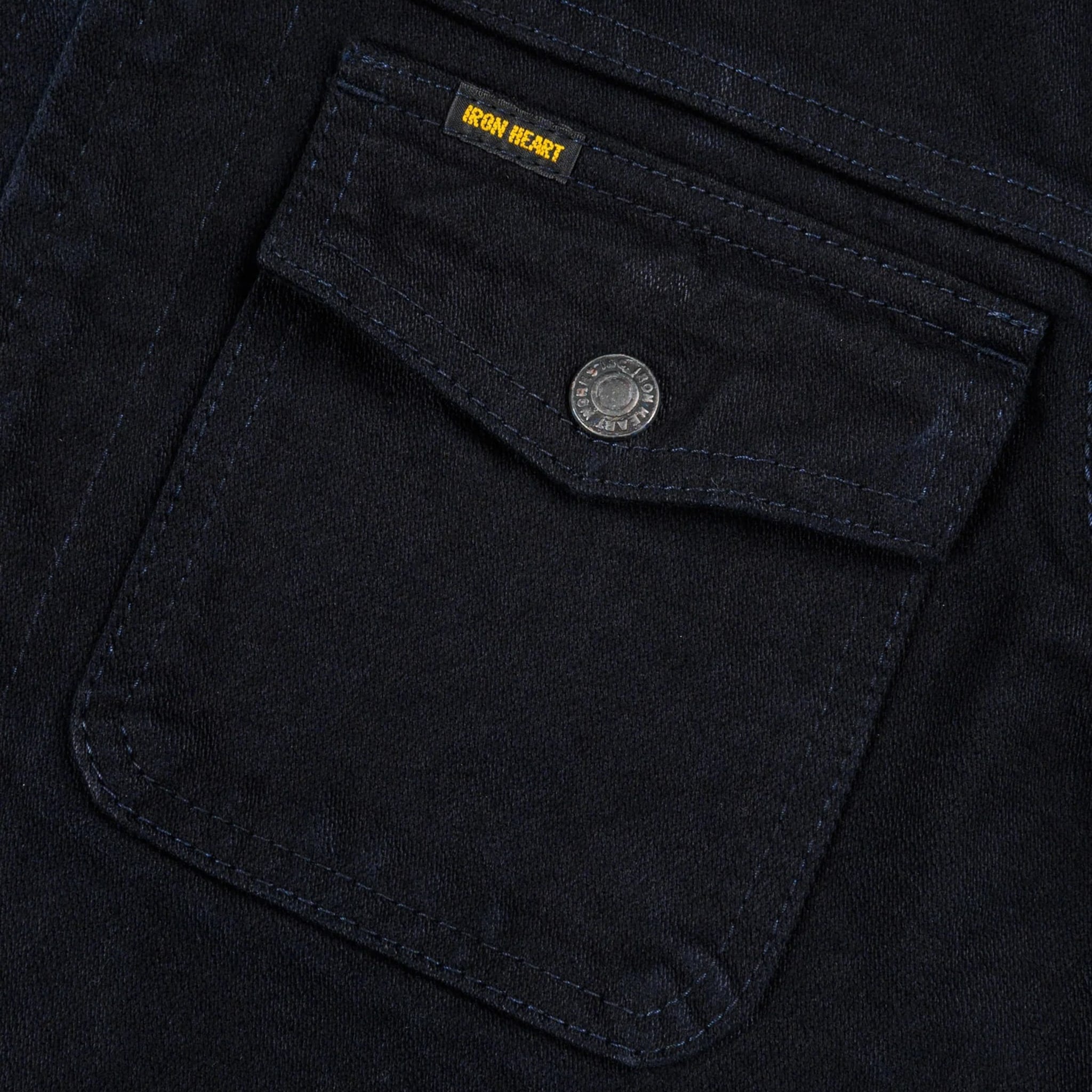 IHJ-123-OD 14oz Broken Twill Selvedge Denim Work Jacket - Indigo Overdyed Black
