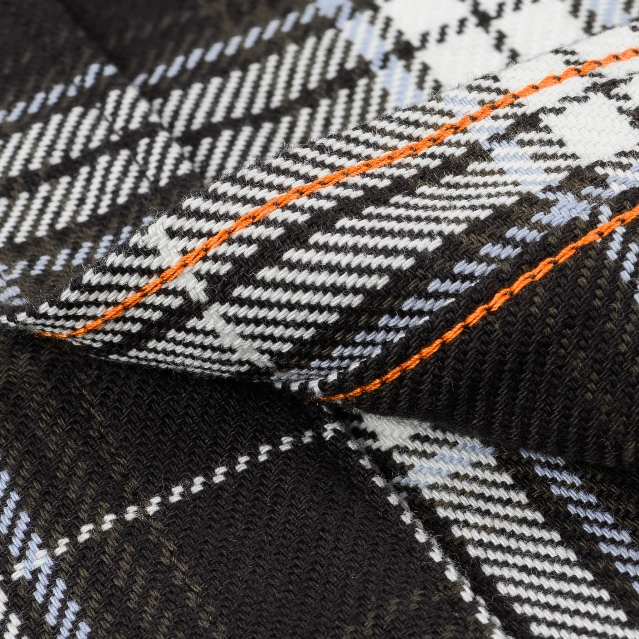 IHSH-441-BLK 9oz Selvedge Flannel Check Work Shirt - Black