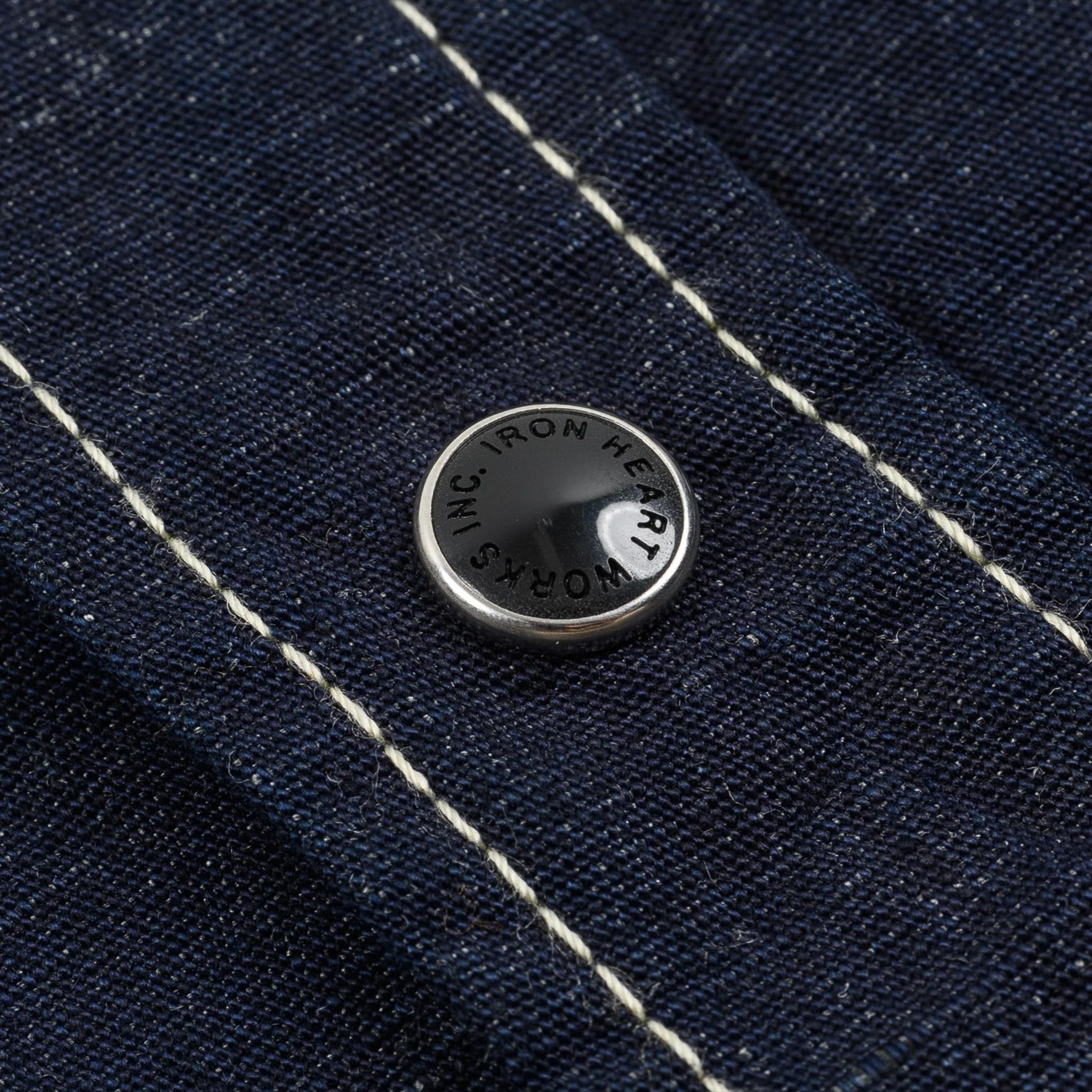 IHSH-444-IND 7oz Cotton Linen Chambray Western Shirt - Indigo