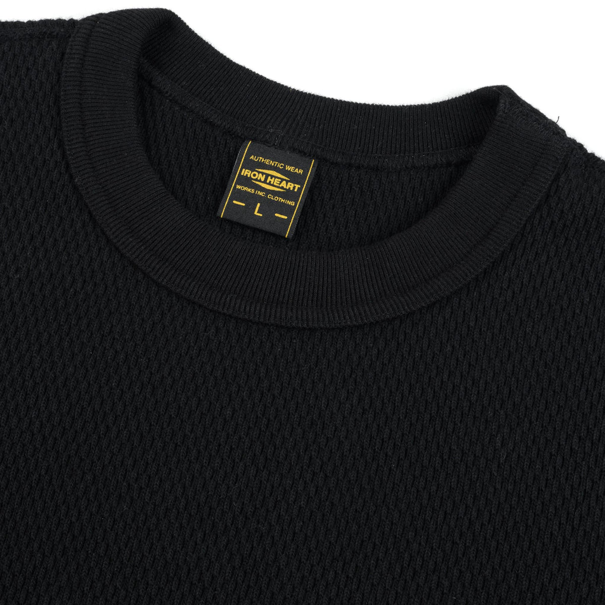 IHSW-86-BLK Heavyweight Thermal Crew Neck Sweater - Black