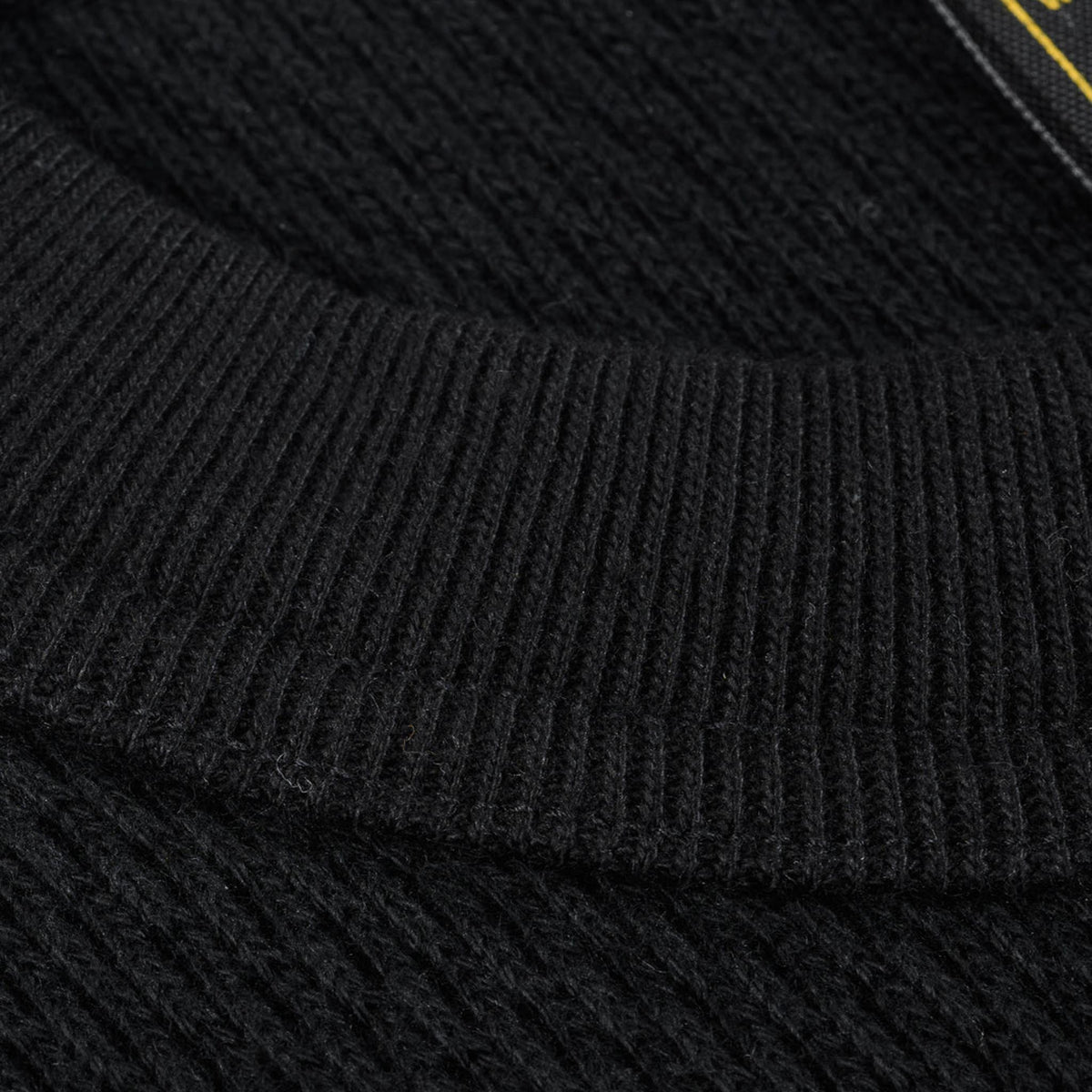 IHSW-86-BLK Heavyweight Thermal Crew Neck Sweater - Black