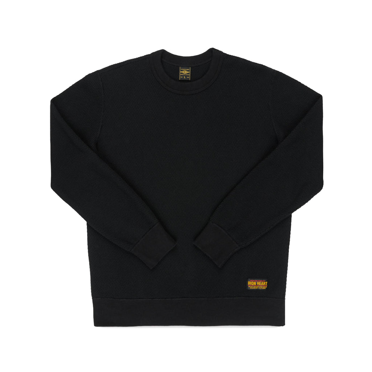 IHSW-86-BLK Heavyweight Thermal Crew Neck Sweater - Black