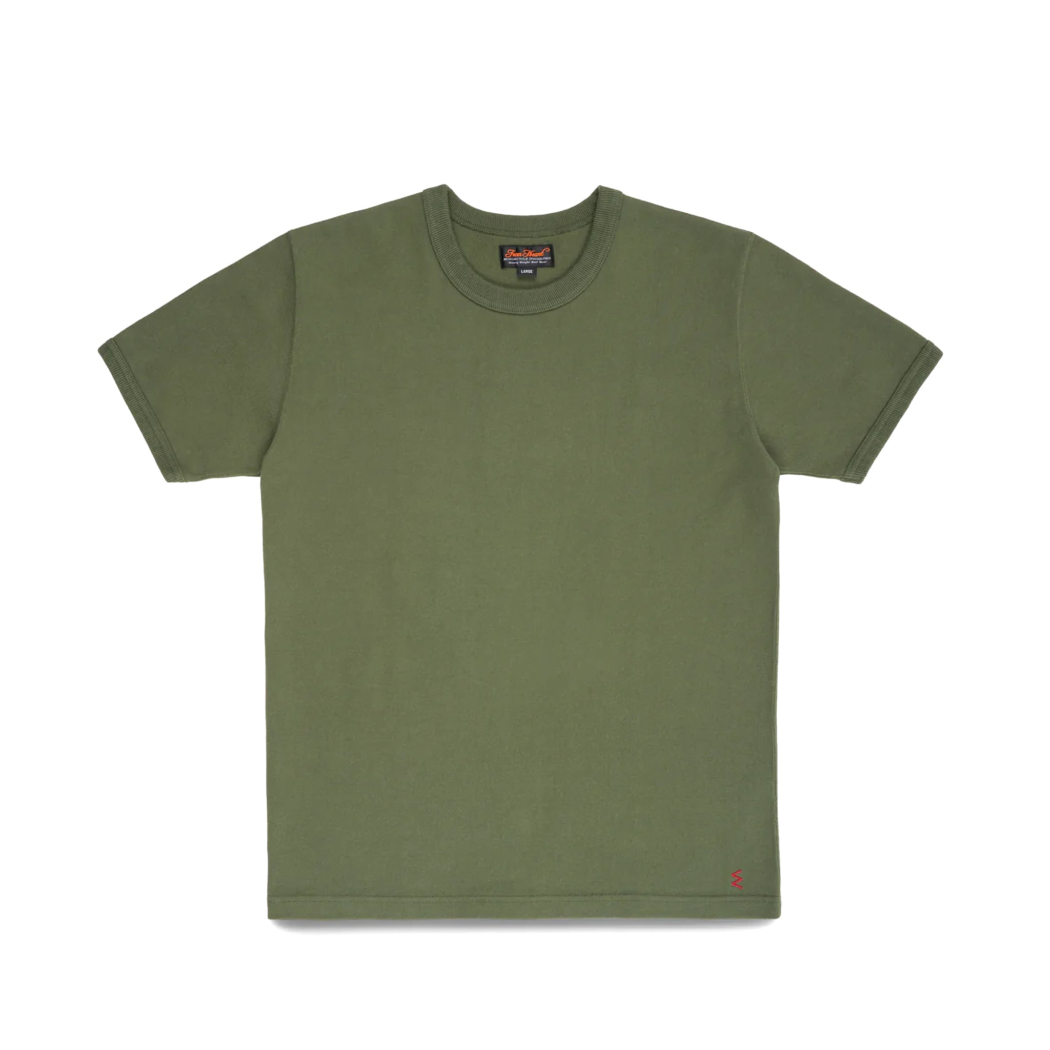 IHT-1600-OLV 11oz Cotton Knit Crew Neck T-Shirt - Olive