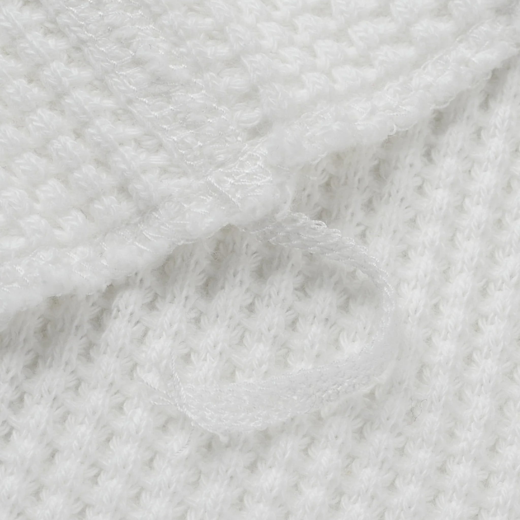 IHTL-1213-WHT Waffle Knit Long Sleeved Thermal Henley - White