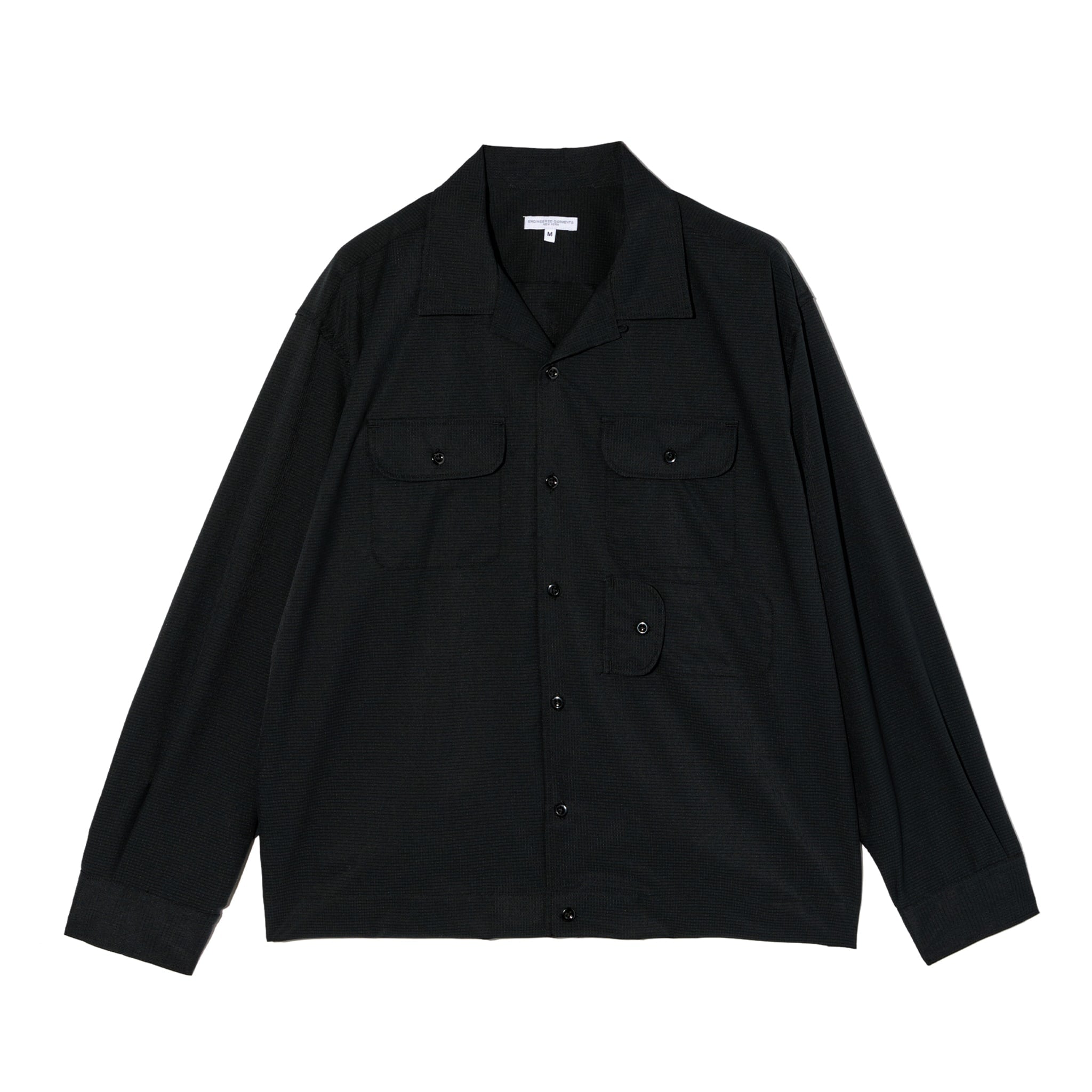 Bowling Shirt - Black Polyester Mesh
