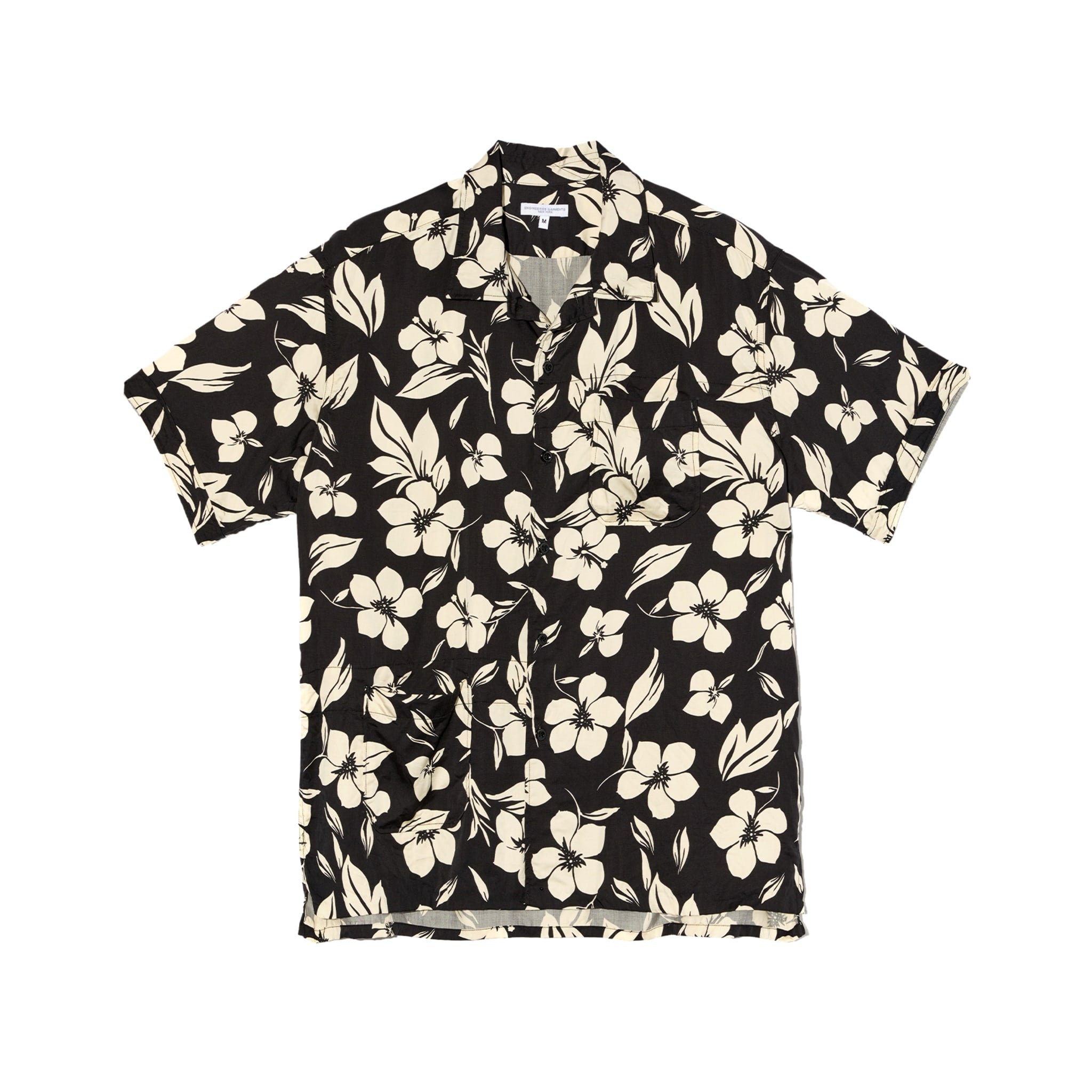 Camp Shirt - Black/Natural Tencel Floral Print