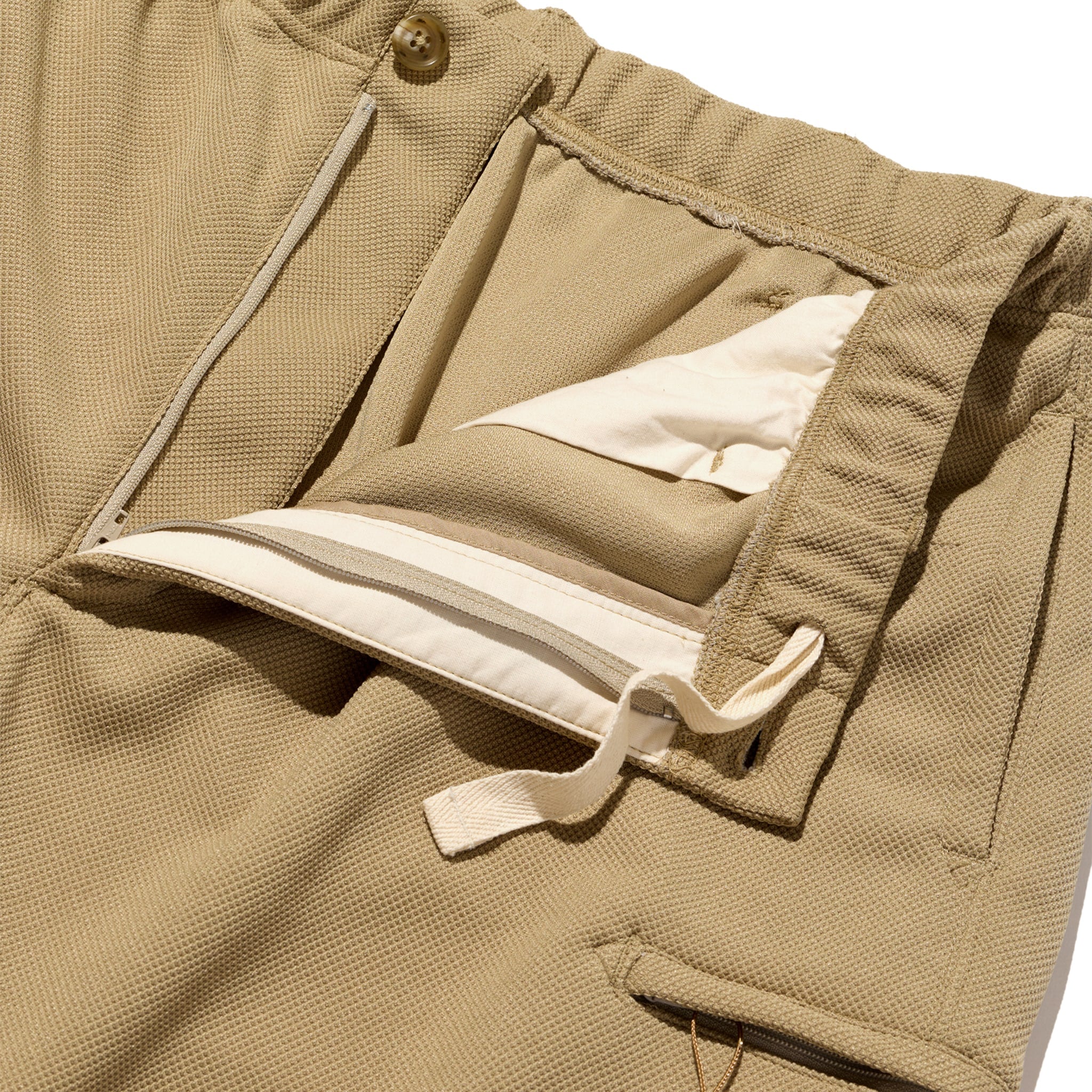 Drawstring Pant - Khaki Diamond Poly Knit