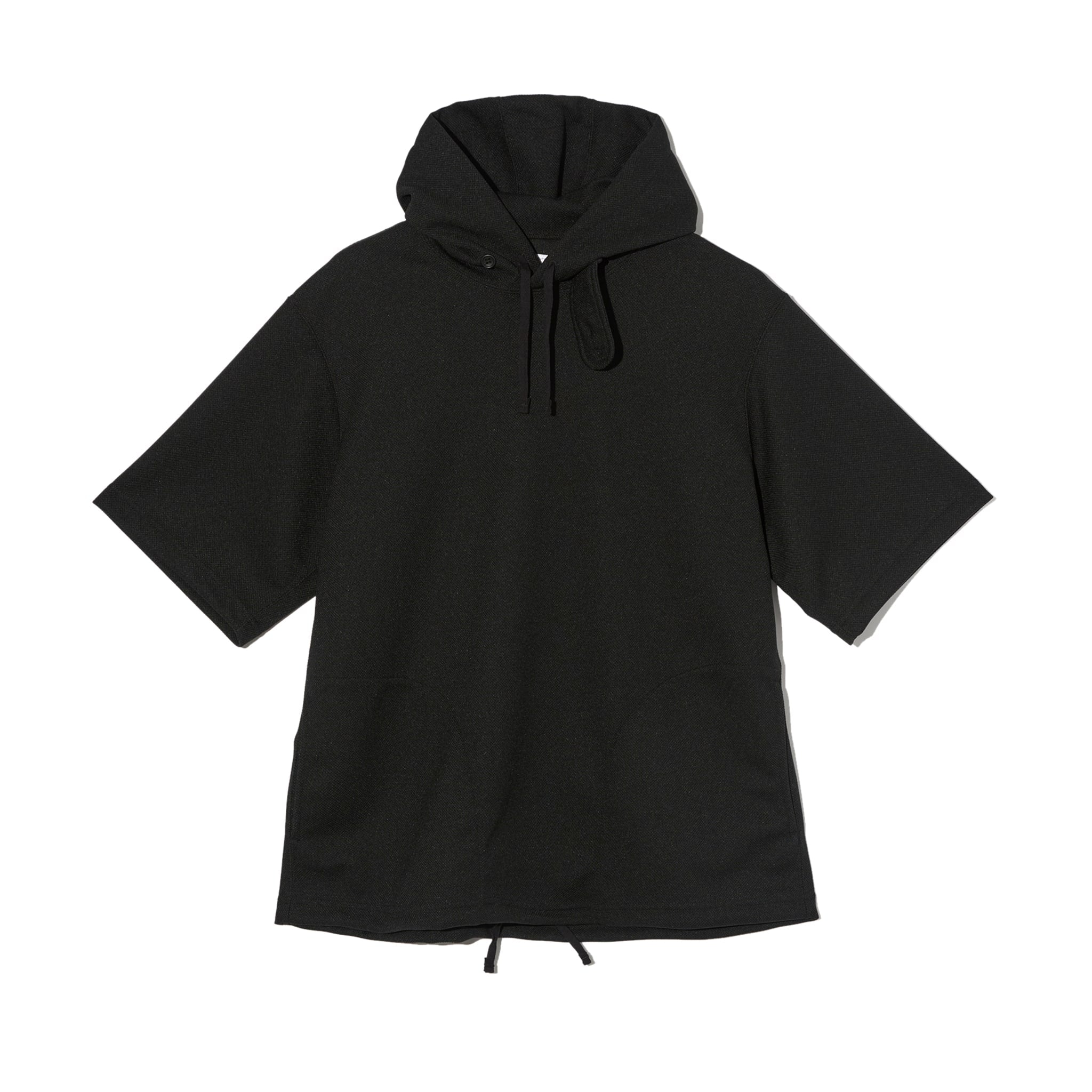 Short Sleeve Hoody - Black Diamond Poly Knit