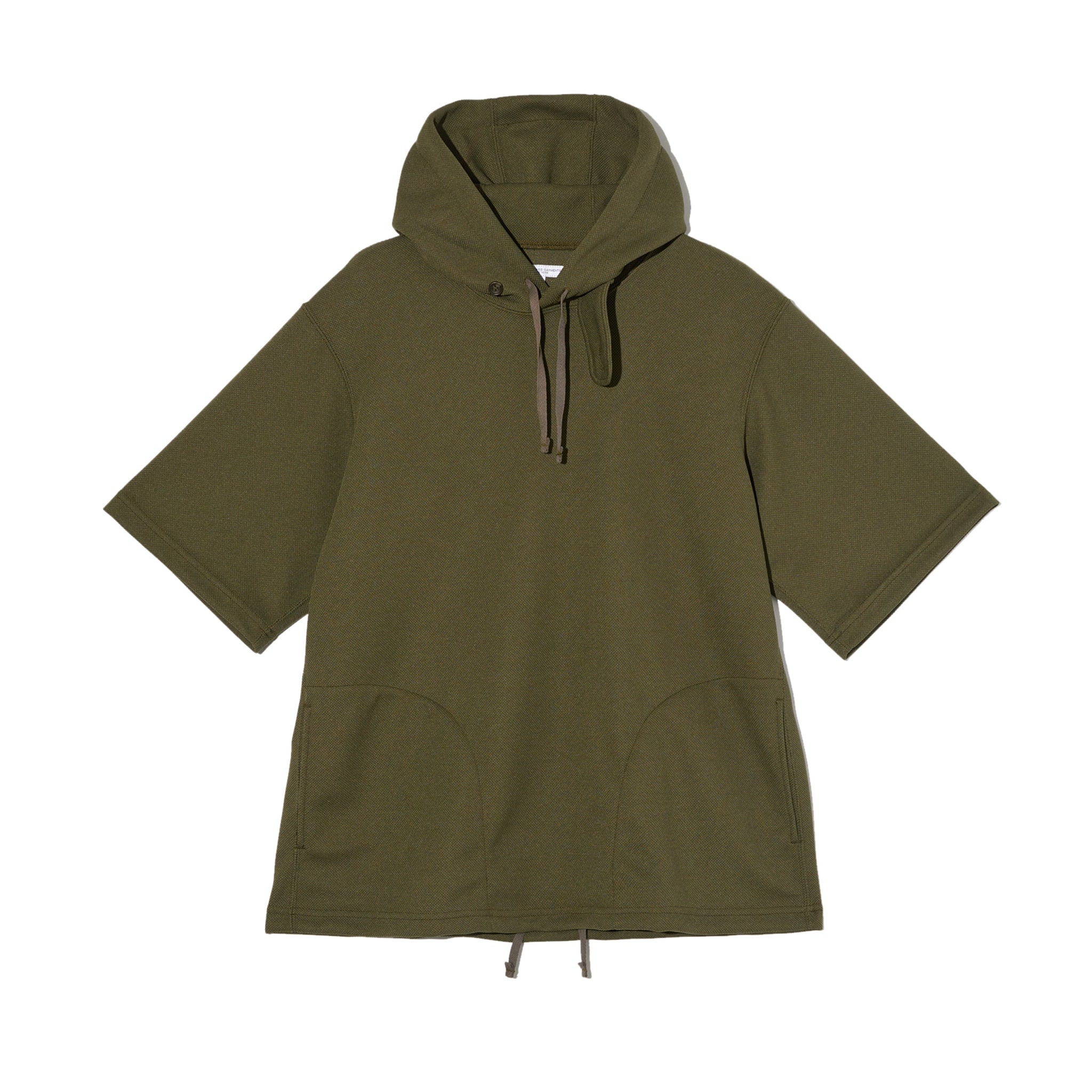 Short Sleeve Hoody - Olive Diamond Poly Knit
