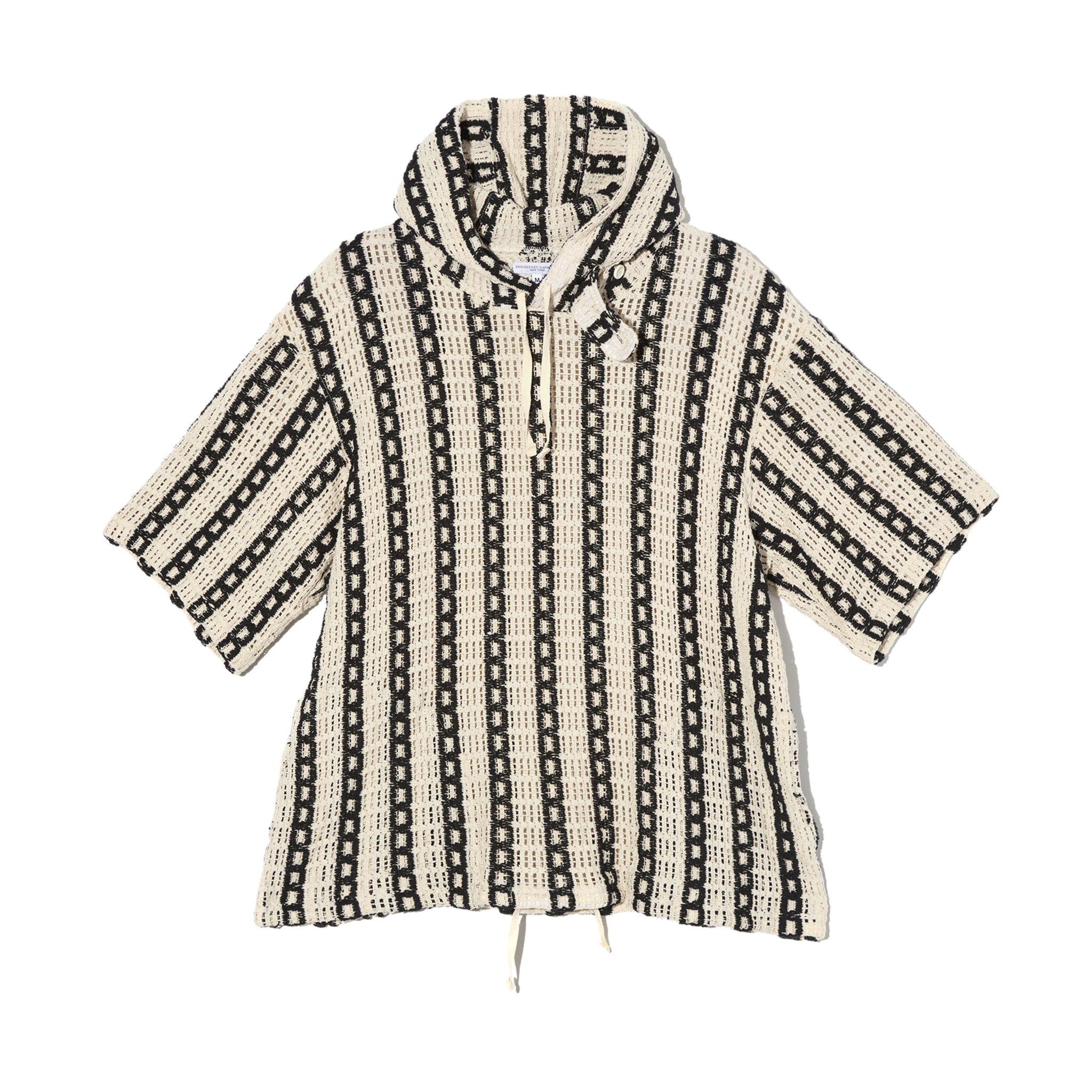 Short Sleeve Hoody - White/Black Stripe CP Crochet