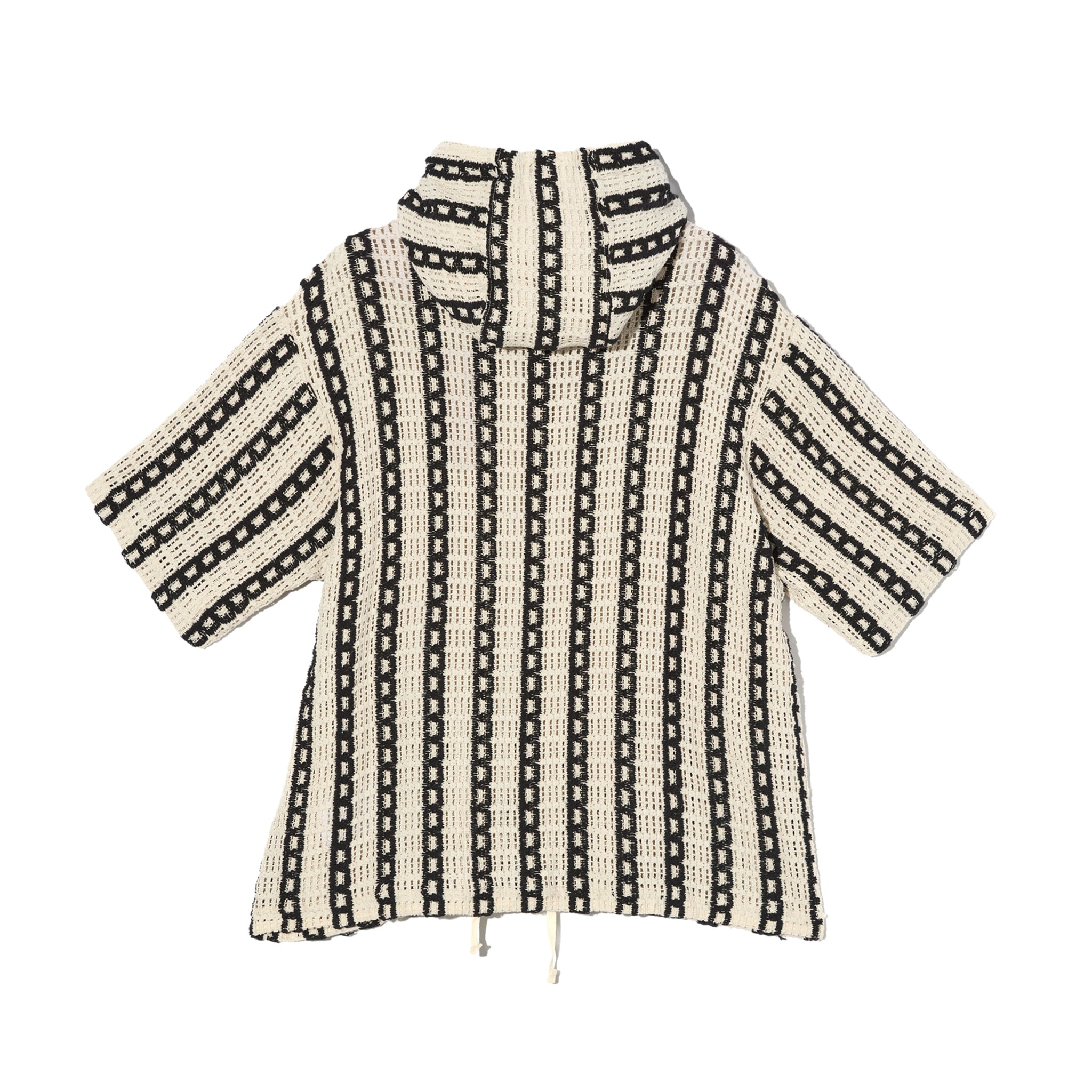 Short Sleeve Hoody - White/Black Stripe CP Crochet