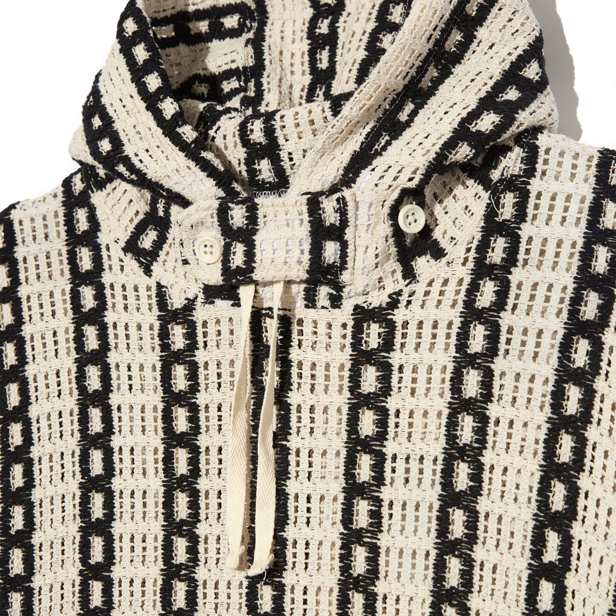 Short Sleeve Hoody - White/Black Stripe CP Crochet