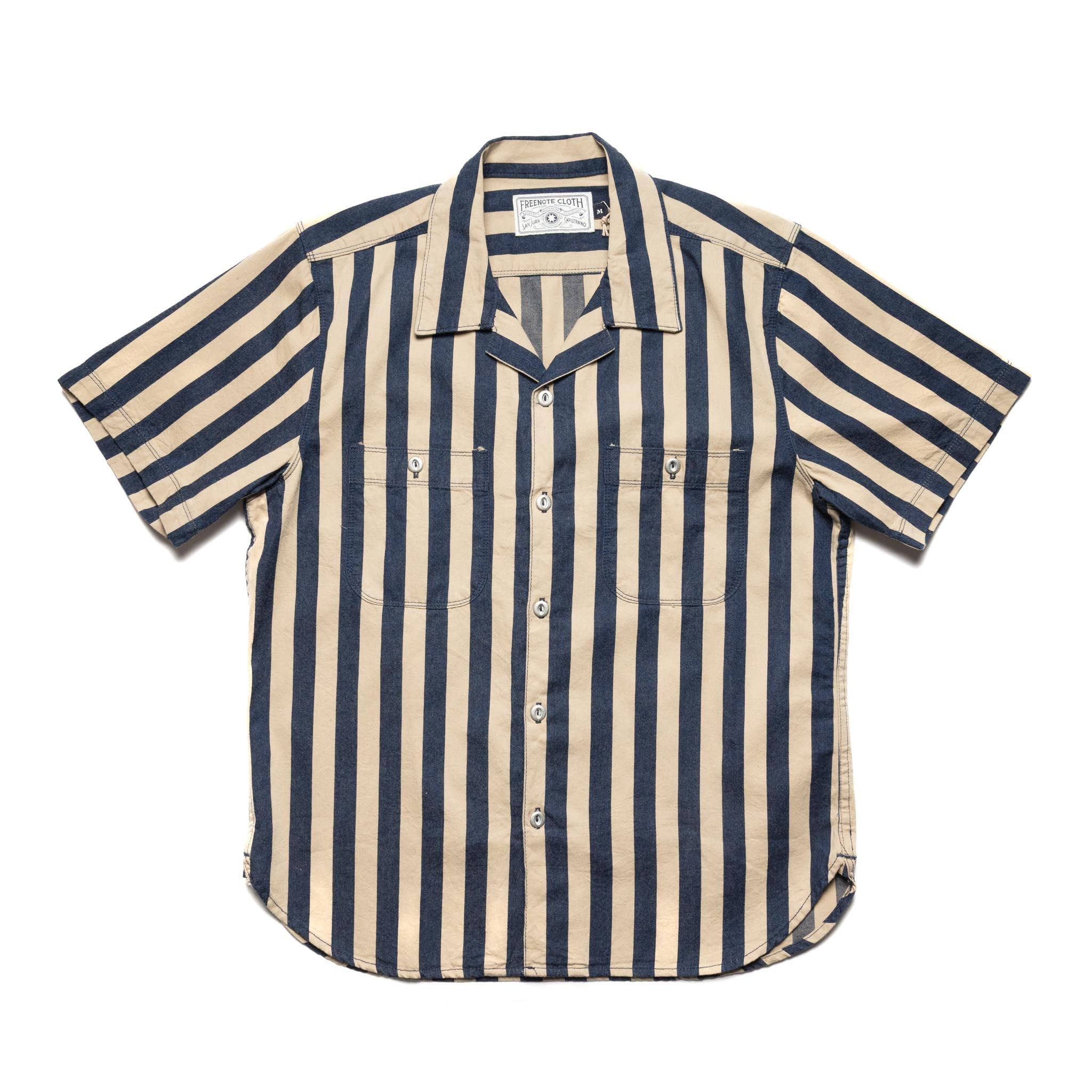 Dayton Short Sleeve Indigo Wide Stripe
