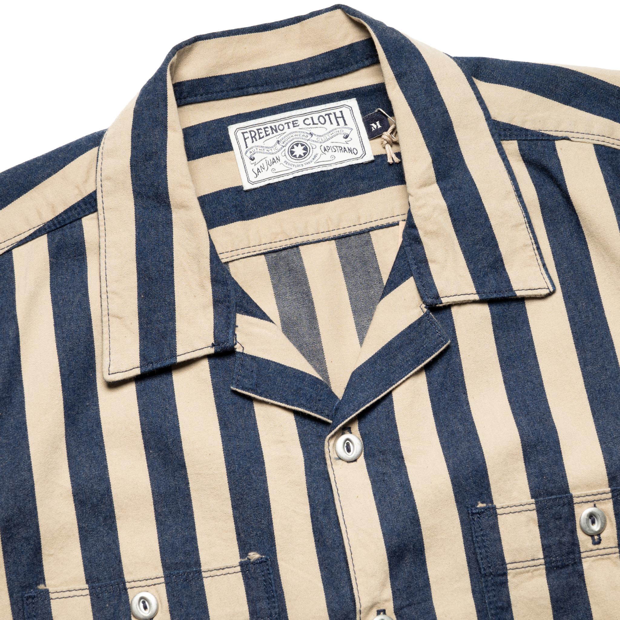 Dayton Short Sleeve Indigo Wide Stripe