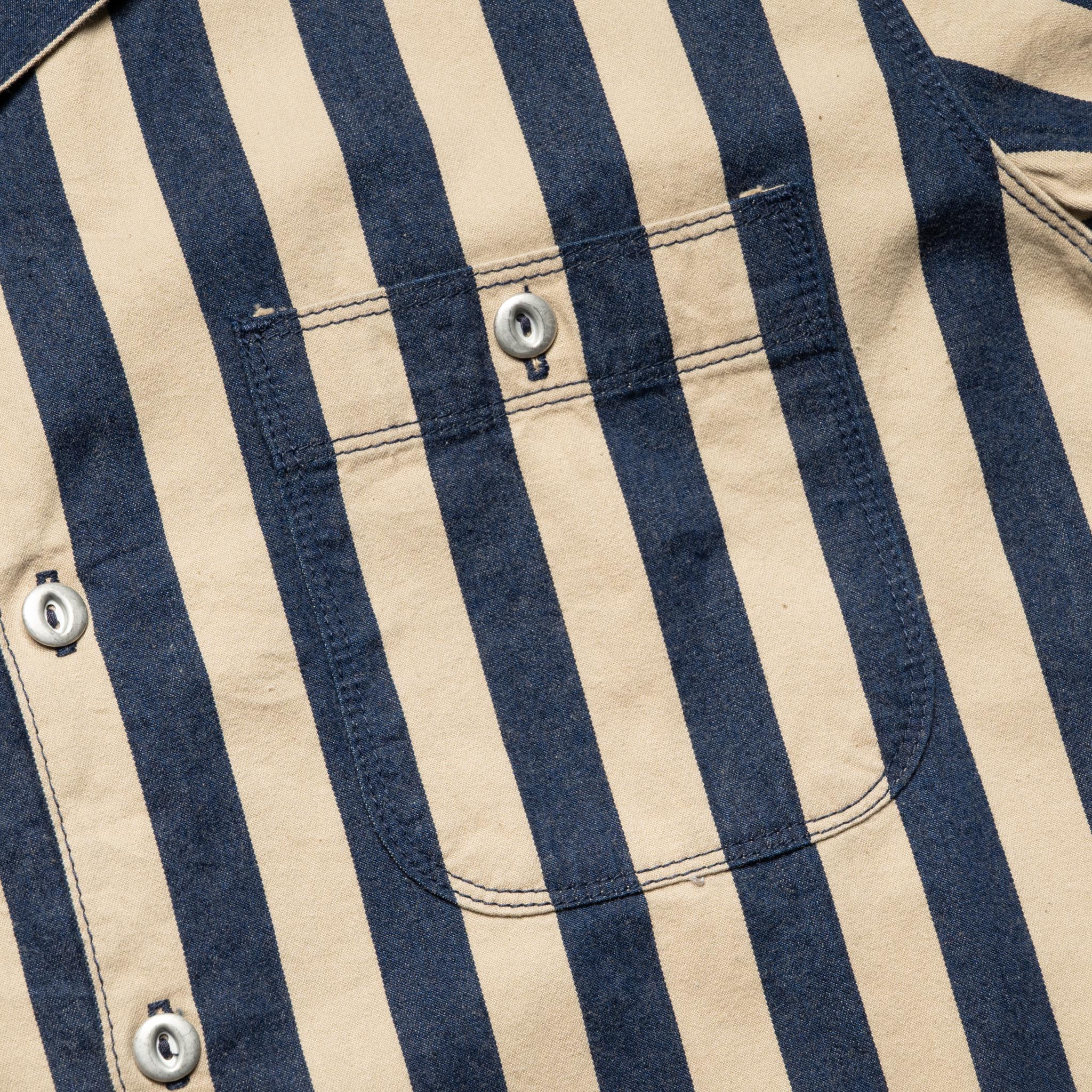 Dayton Short Sleeve Indigo Wide Stripe