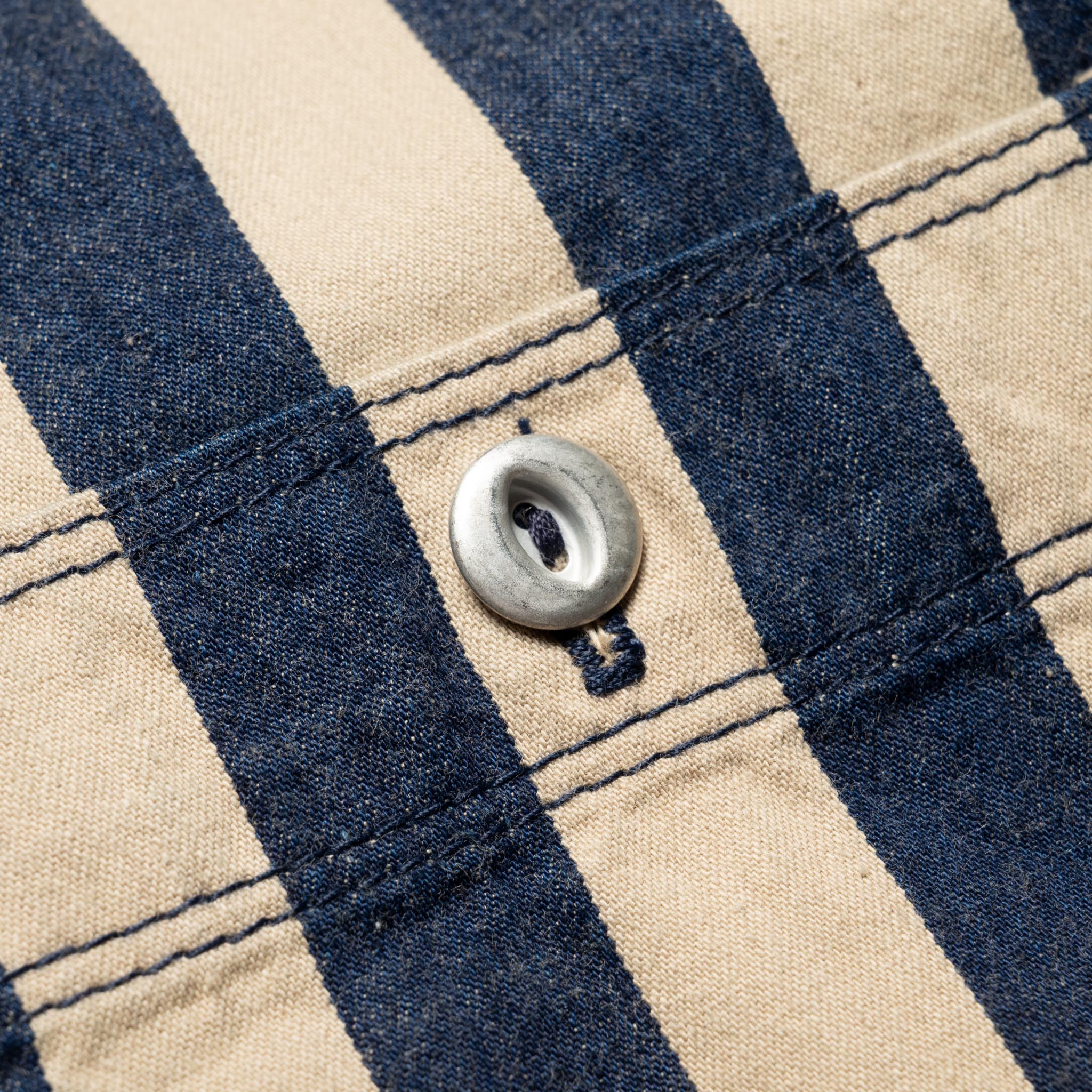 Dayton Short Sleeve Indigo Wide Stripe