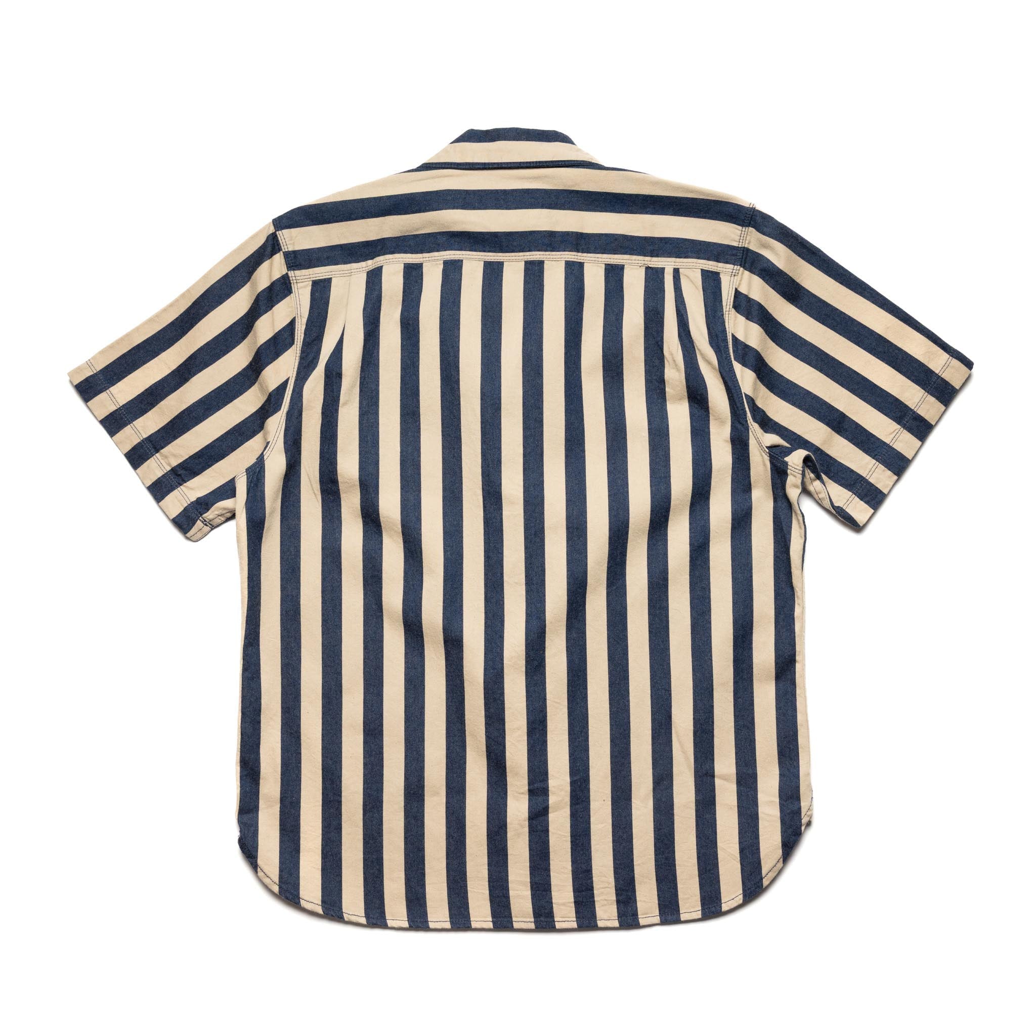 Dayton Short Sleeve Indigo Wide Stripe