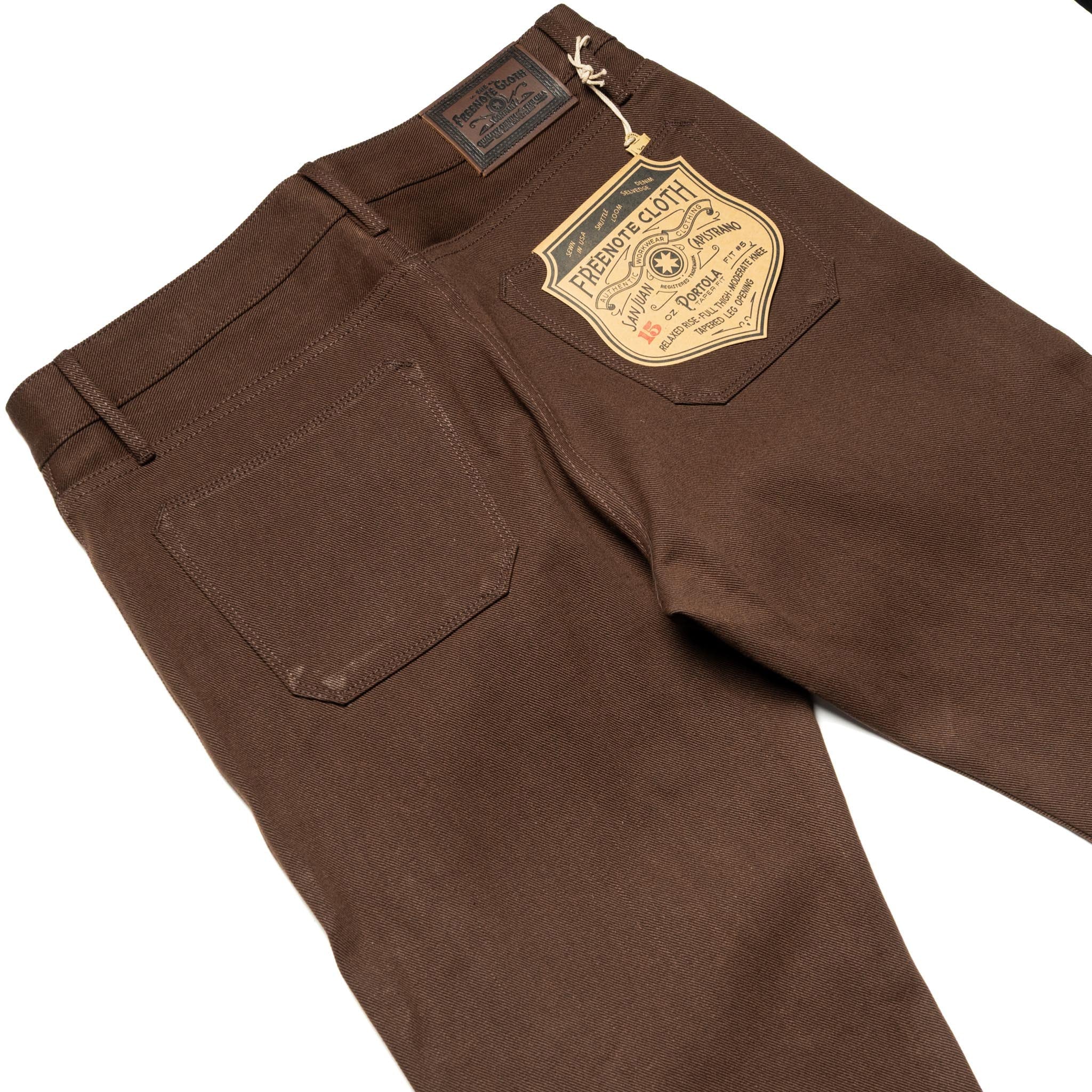 Portola Classic Taper 15 oz Dark Brown Selvedge Denim