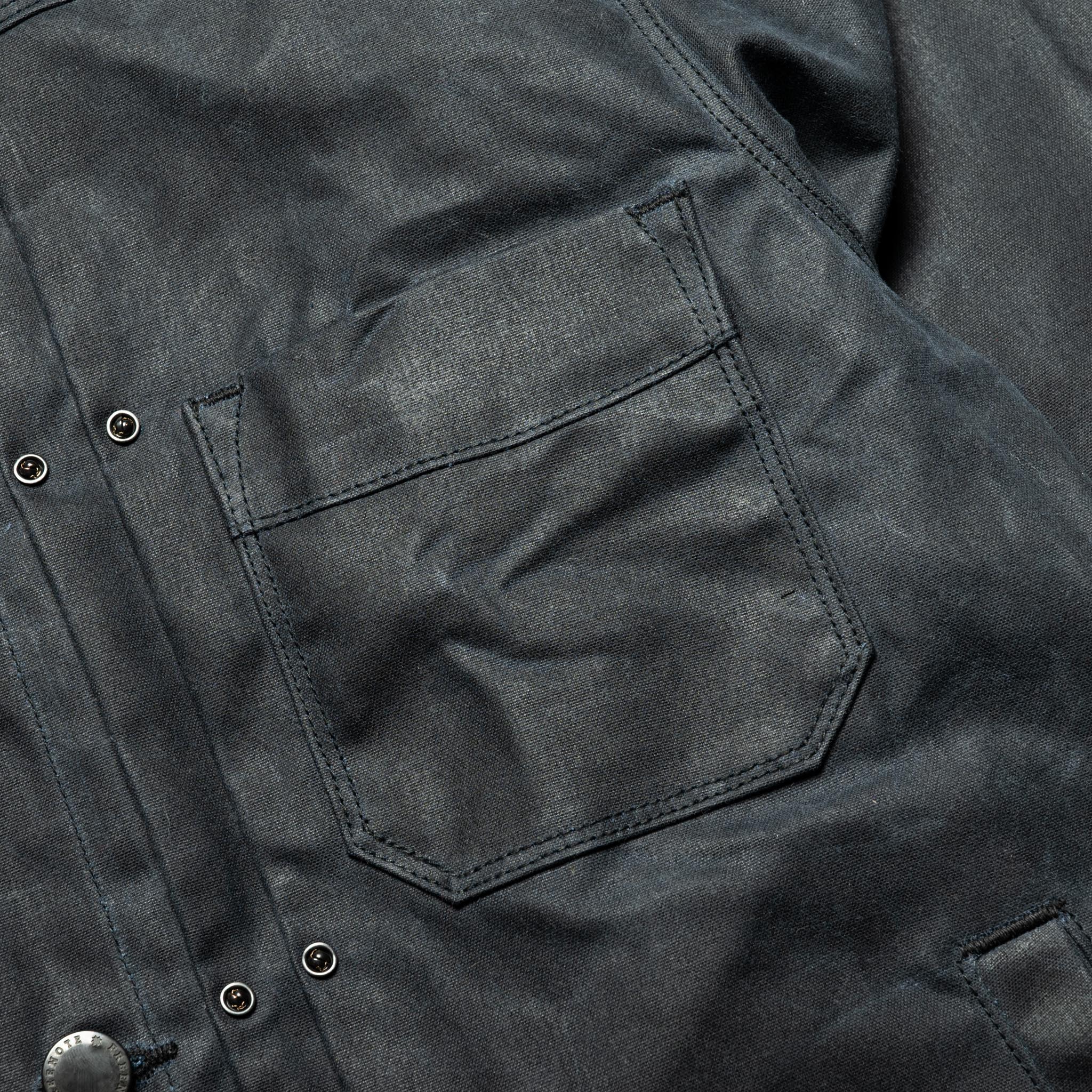 RJ-1 Riders Jacket Waxed Canvas - Black (Brown Lining)