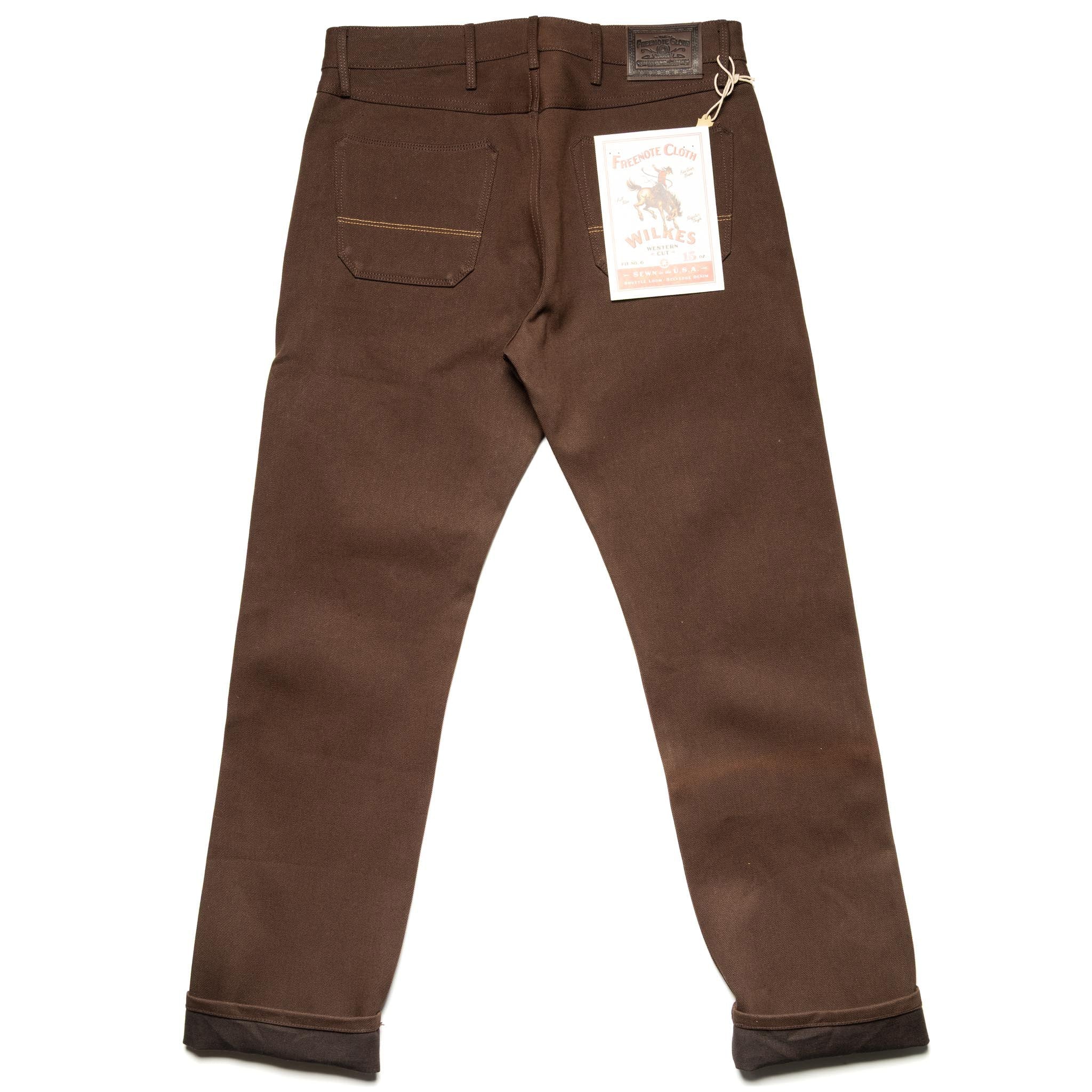 Wilkes Western 15 oz Dark Brown Selvedge Denim