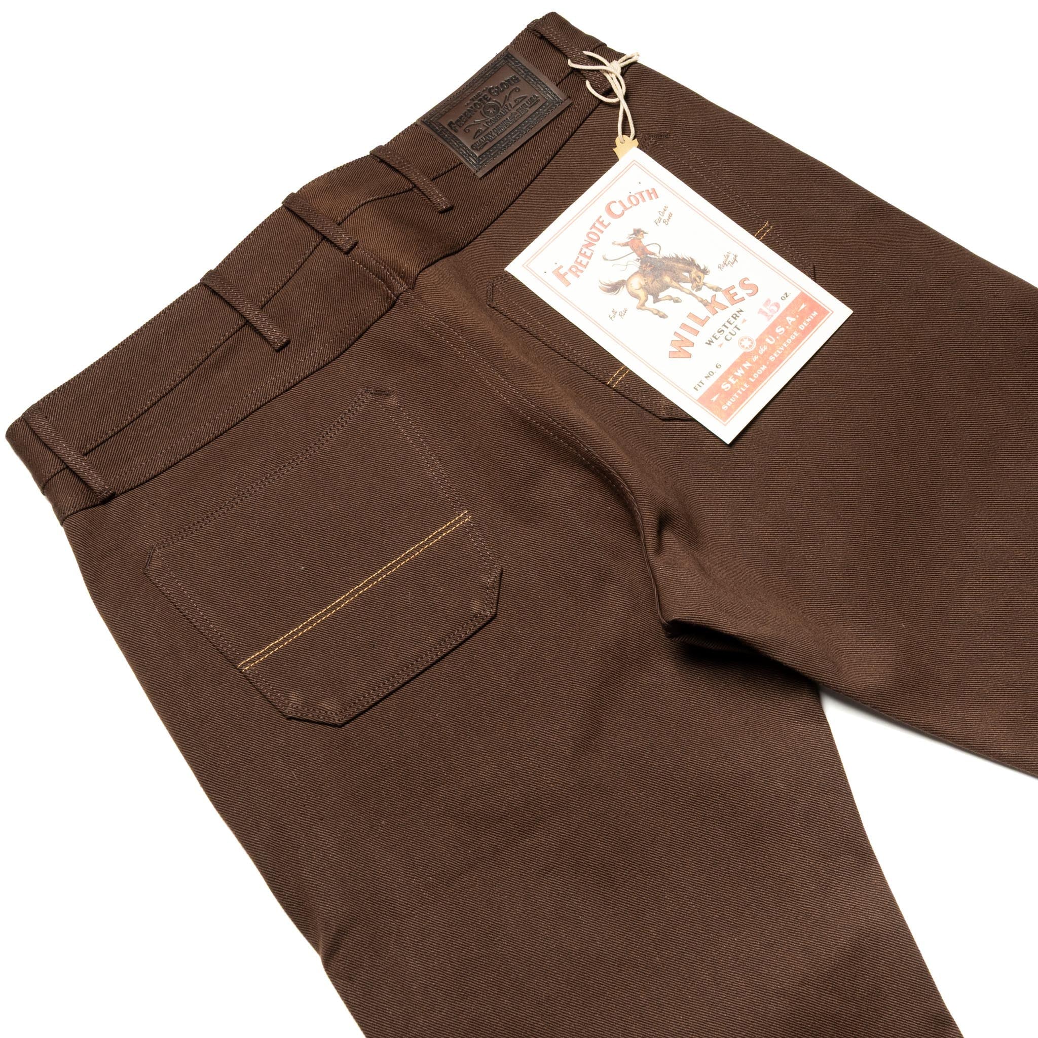 Wilkes Western 15 oz Dark Brown Selvedge Denim