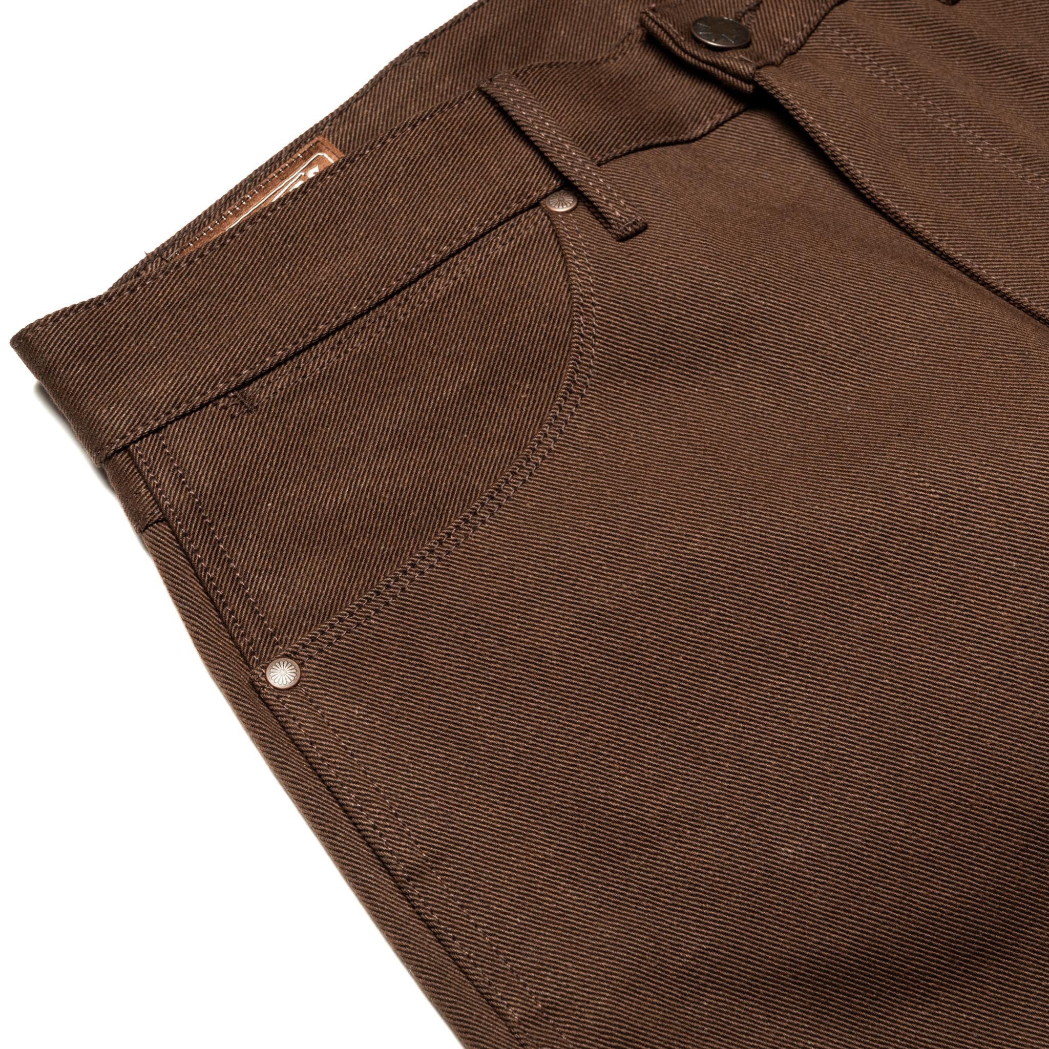 Wilkes Western 15 oz Dark Brown Selvedge Denim