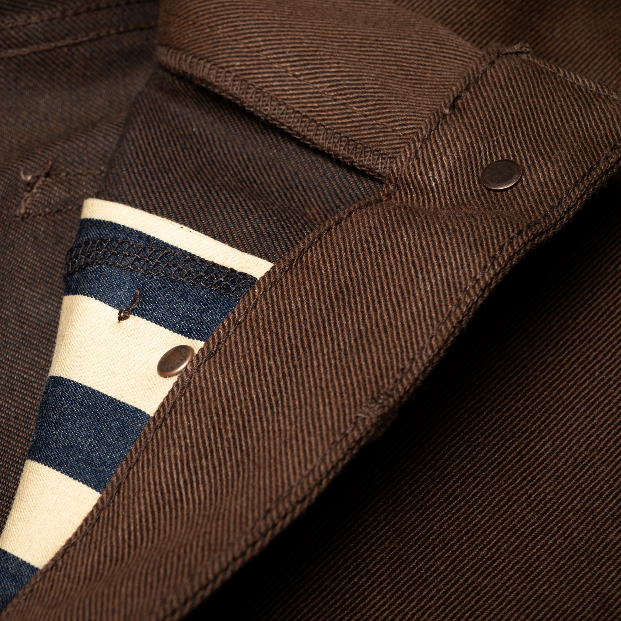 Wilkes Western 15 oz Dark Brown Selvedge Denim