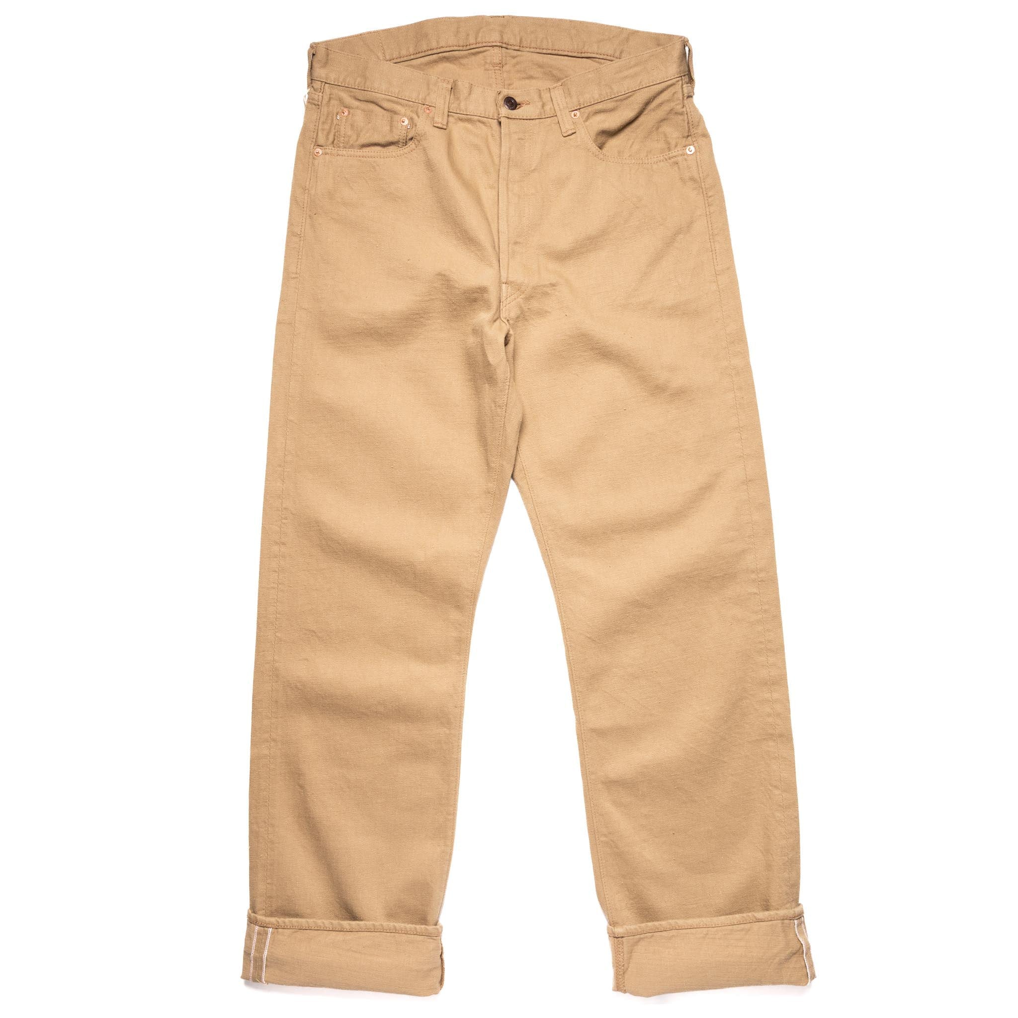 0105BE Wide Straight 12oz Slub Selvedge Denim Beige
