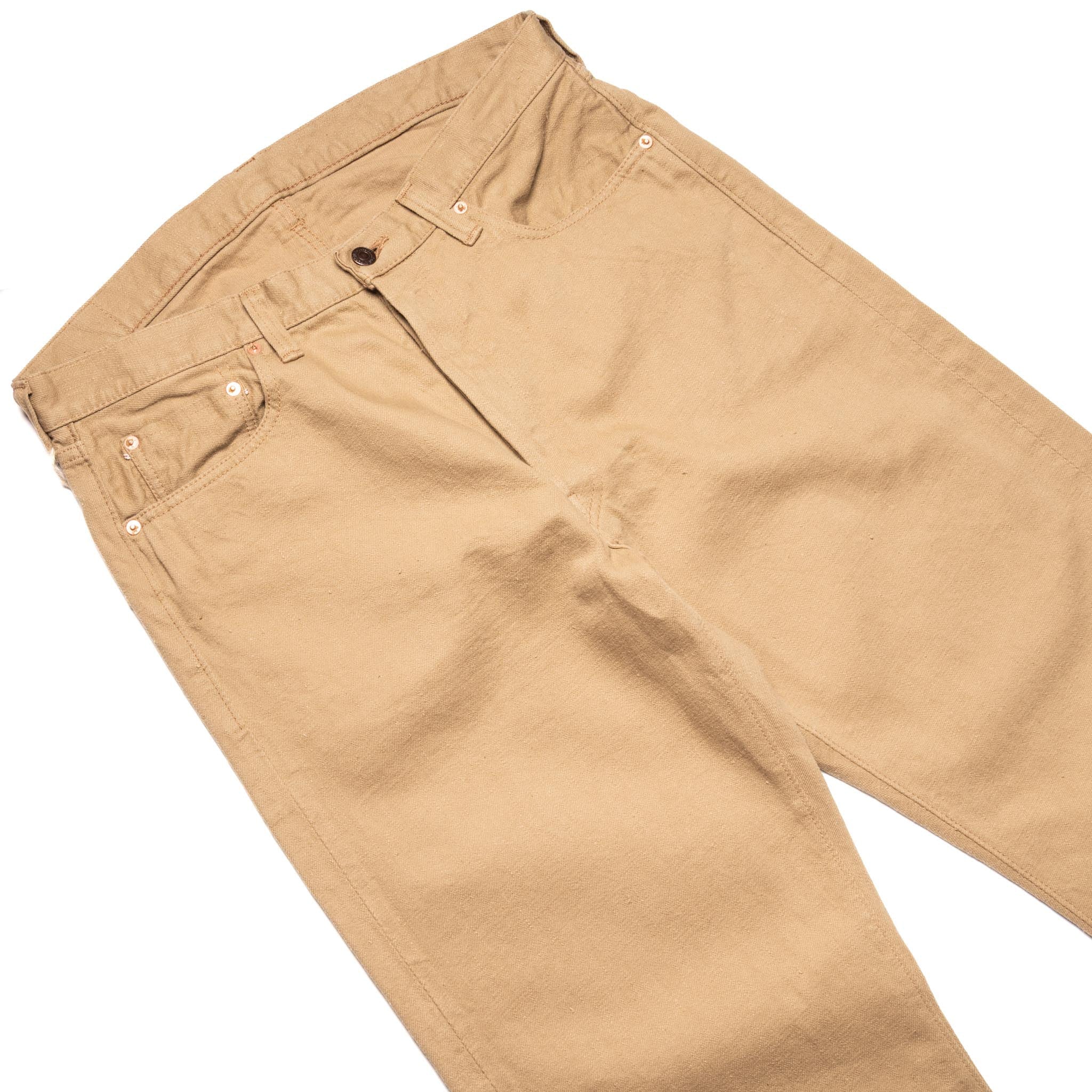 0105BE Wide Straight 12oz Slub Selvedge Denim Beige