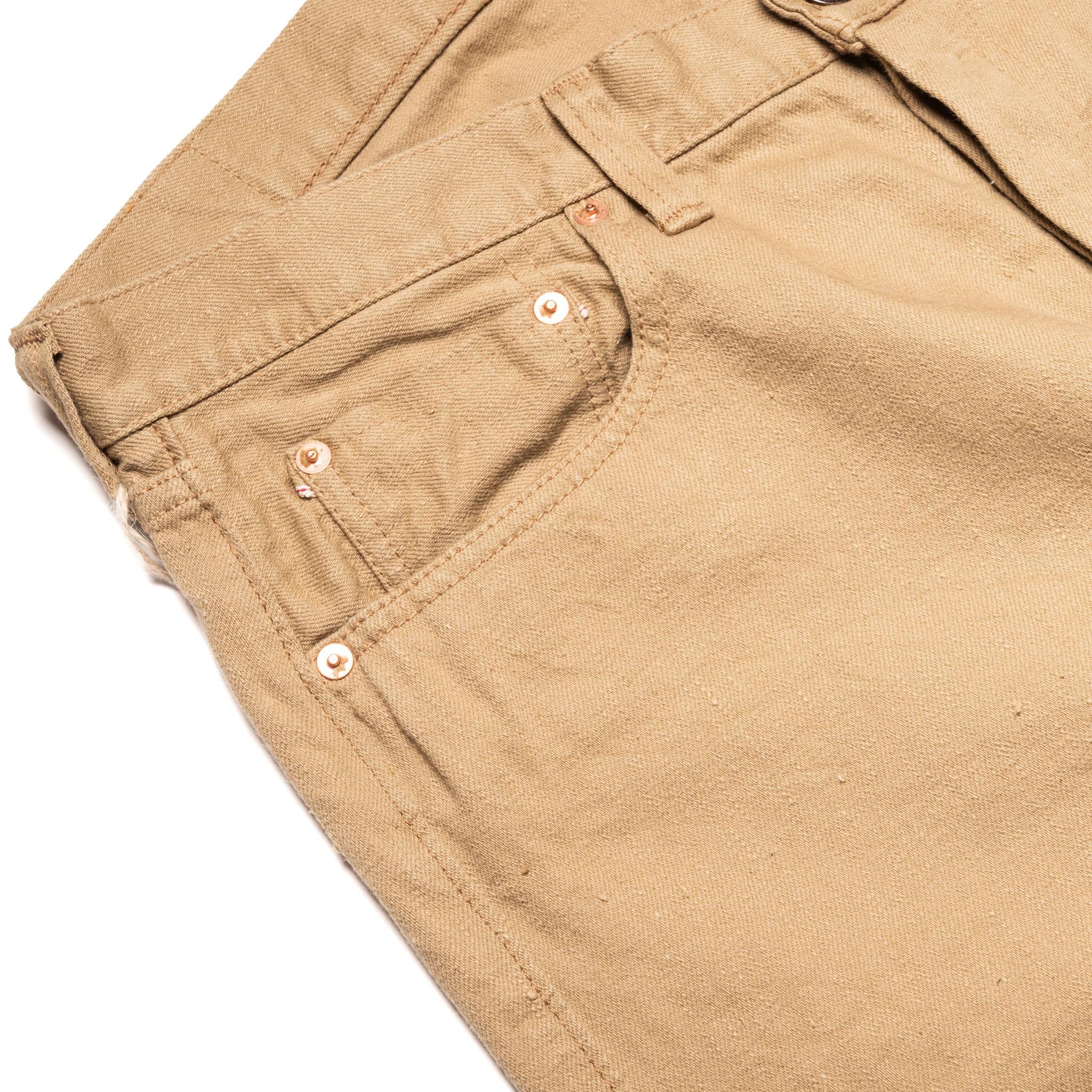 0105BE Wide Straight 12oz Slub Selvedge Denim Beige