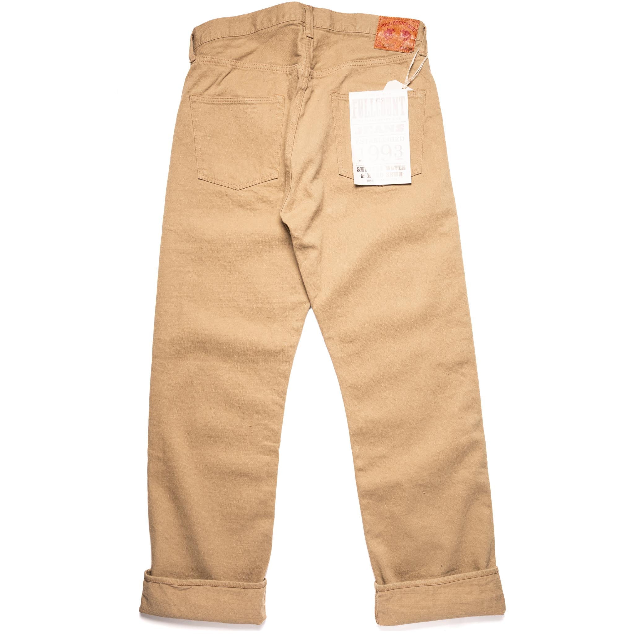 0105BE Wide Straight 12oz Slub Selvedge Denim Beige