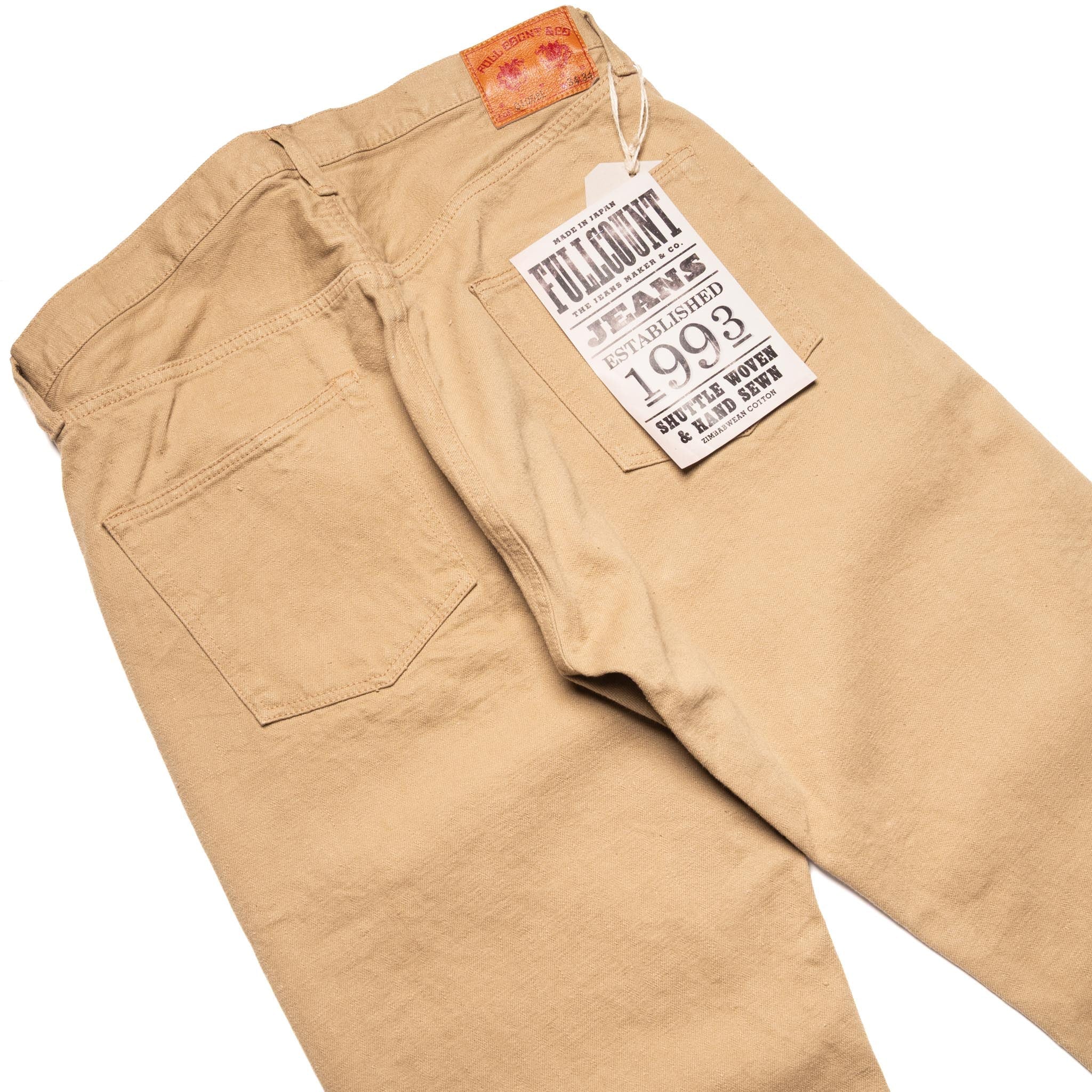 0105BE Wide Straight 12oz Slub Selvedge Denim Beige