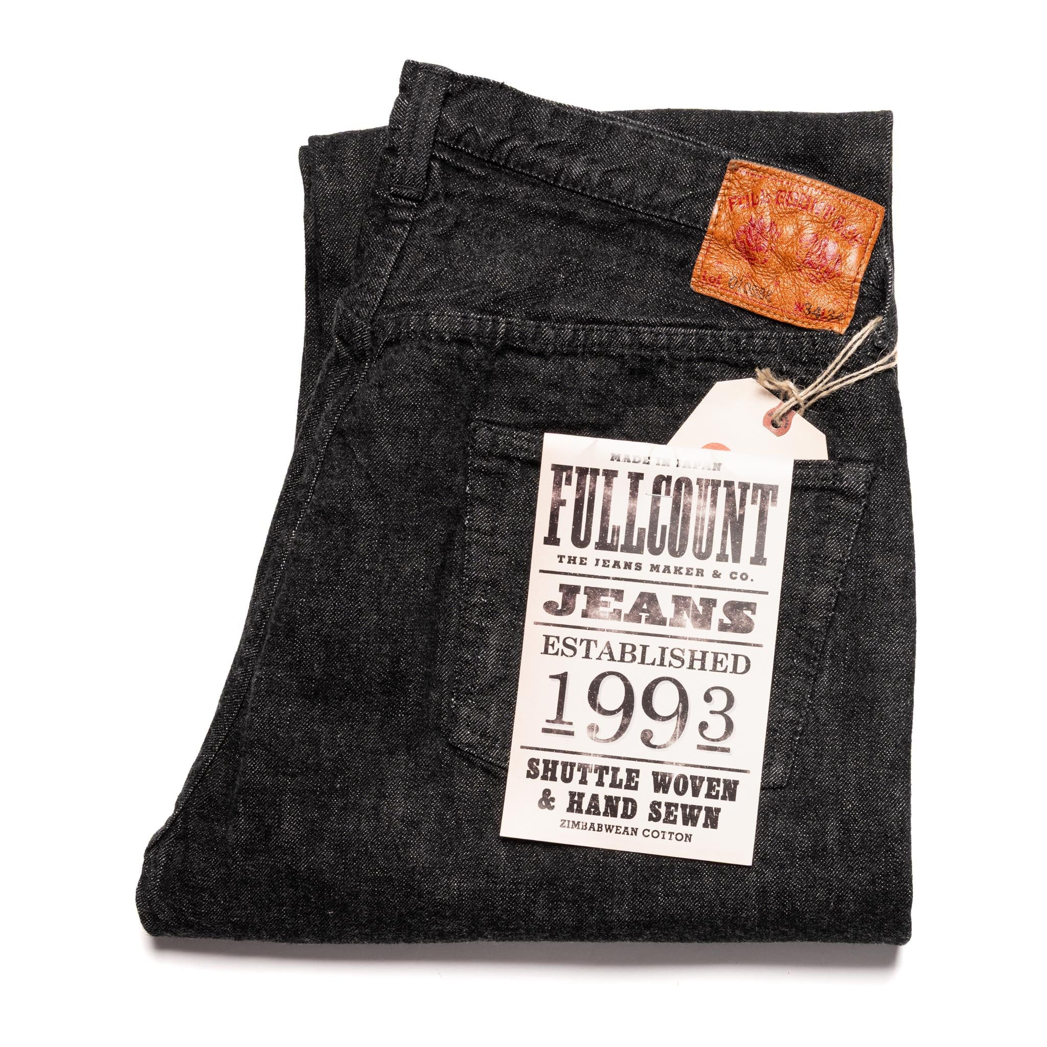 0105BK Wide Straight 13.7oz Selvedge Denim - Black