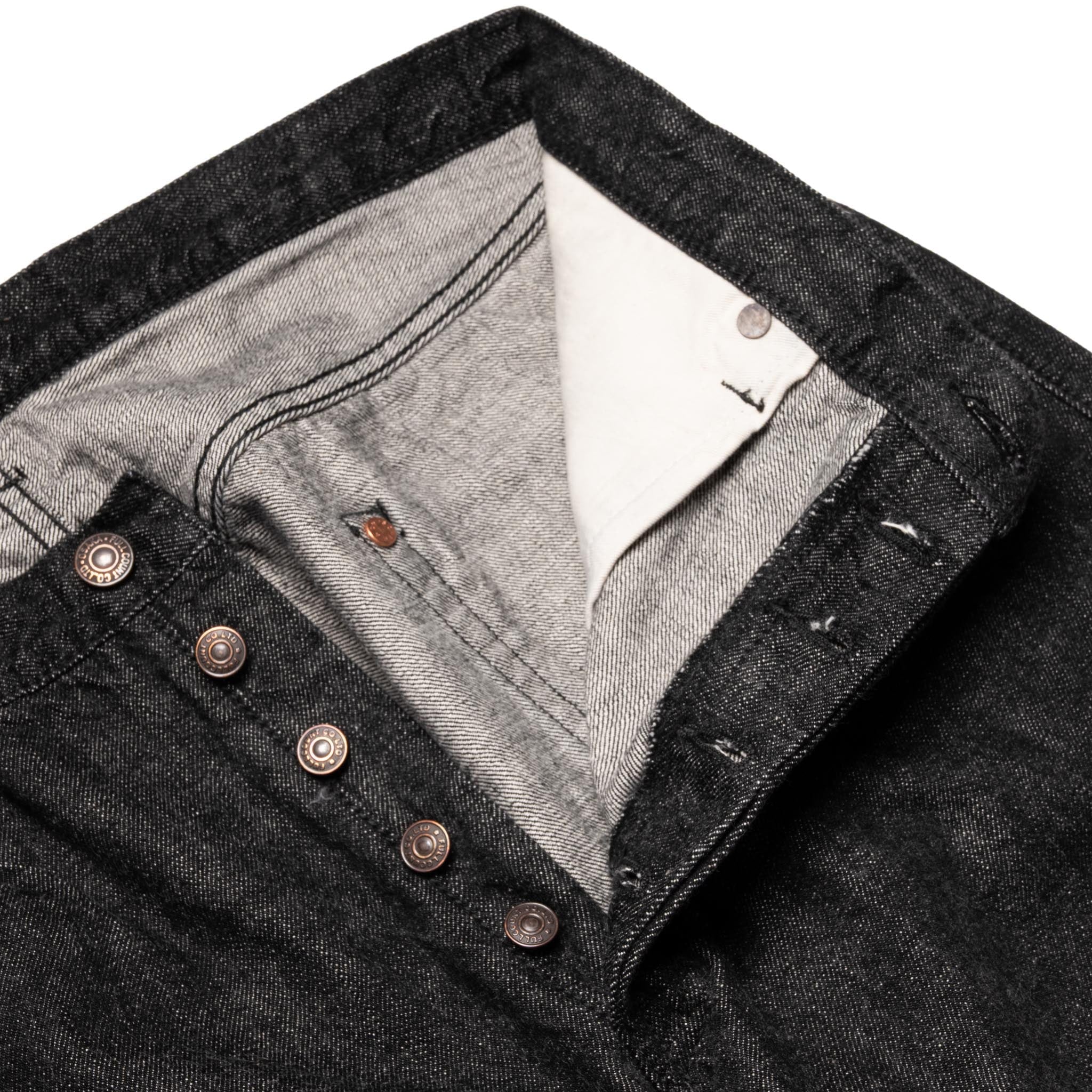0105BK Wide Straight 13.7oz Selvedge Denim - Black