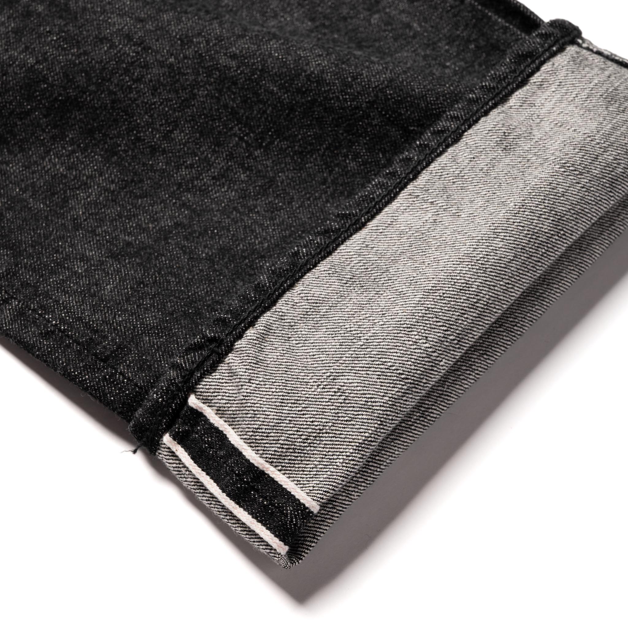 0105BK Wide Straight 13.7oz Selvedge Denim - Black
