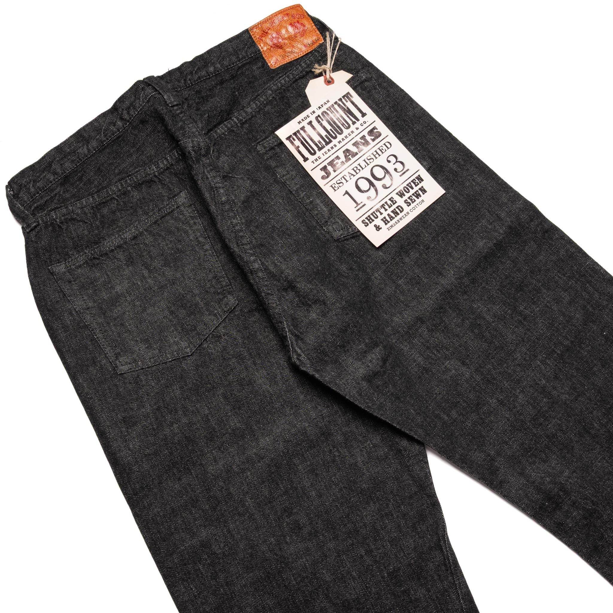 0105BK Wide Straight 13.7oz Selvedge Denim - Black
