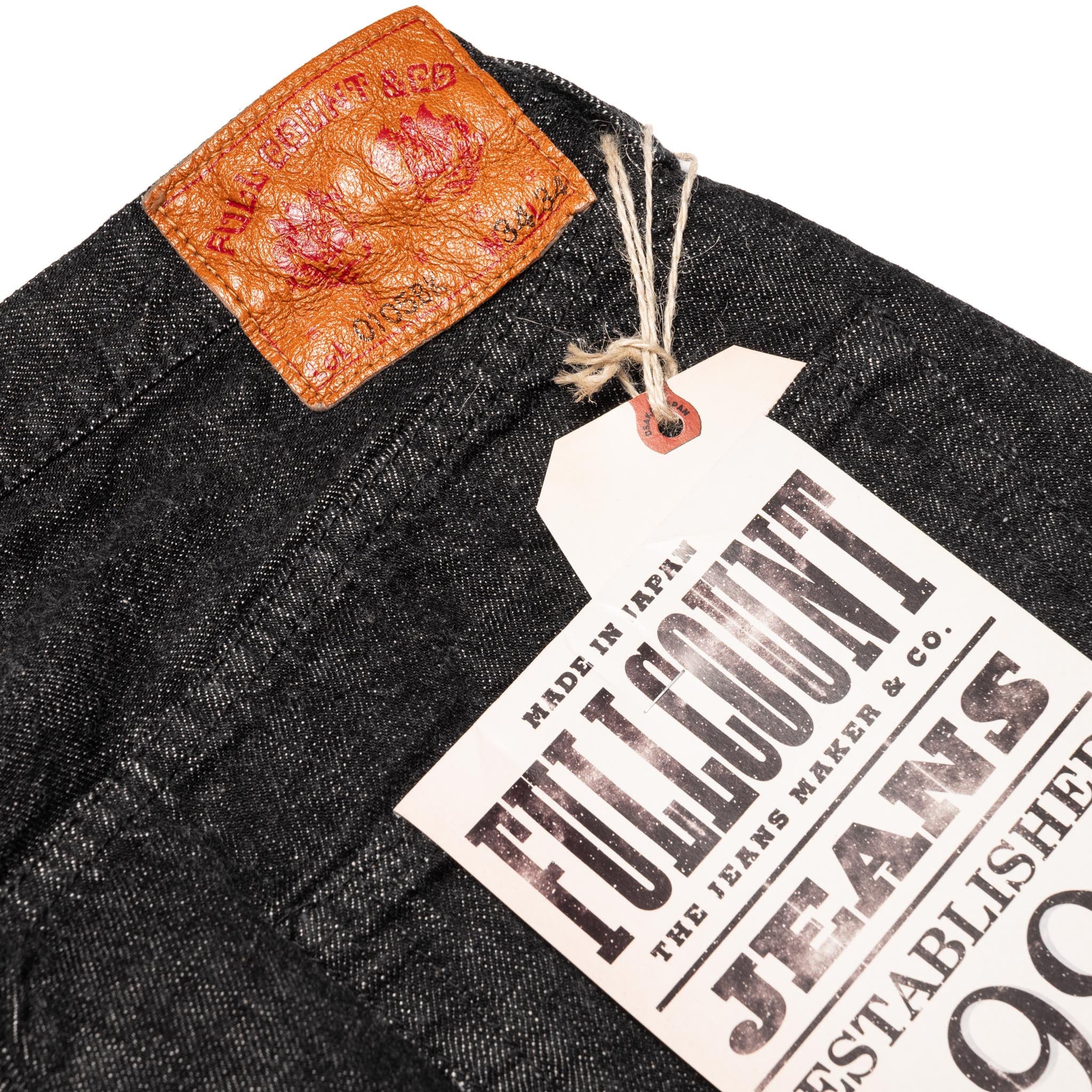 0105BK Wide Straight 13.7oz Selvedge Denim - Black