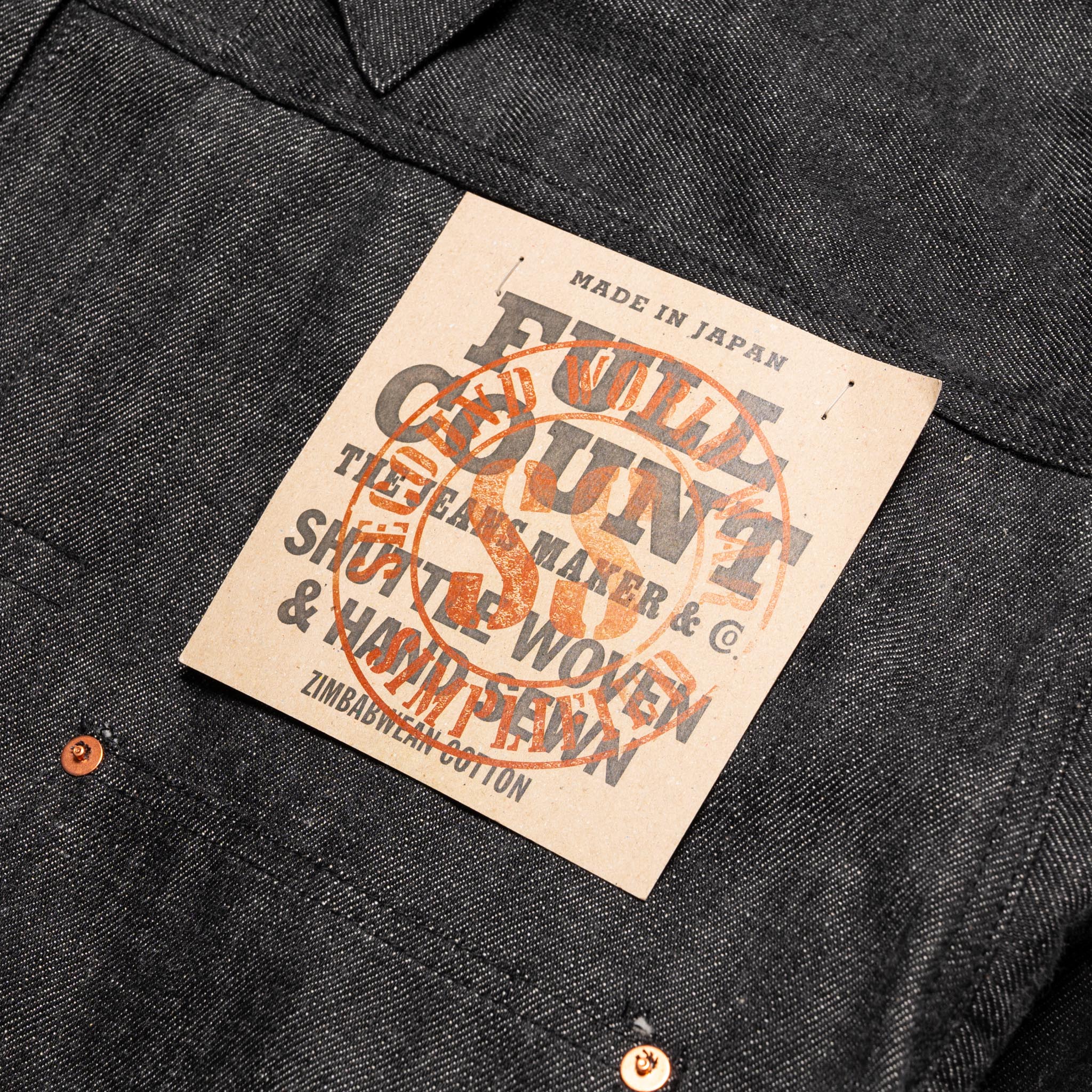 S2107BKSS WWII Model 11.5oz Black Denim Jacket (Raw)