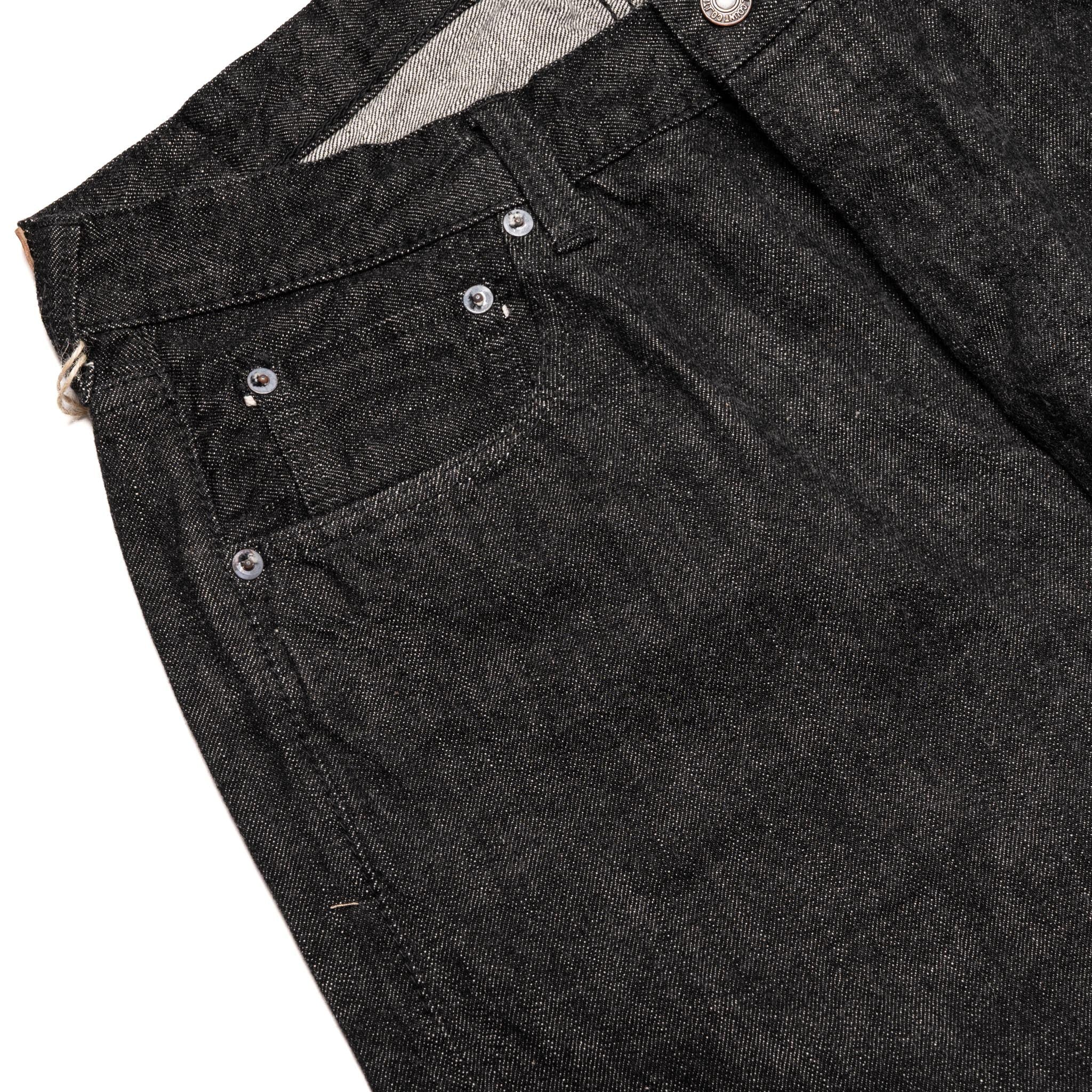 1101BK Straight 13.7oz Selvedge Denim - Black