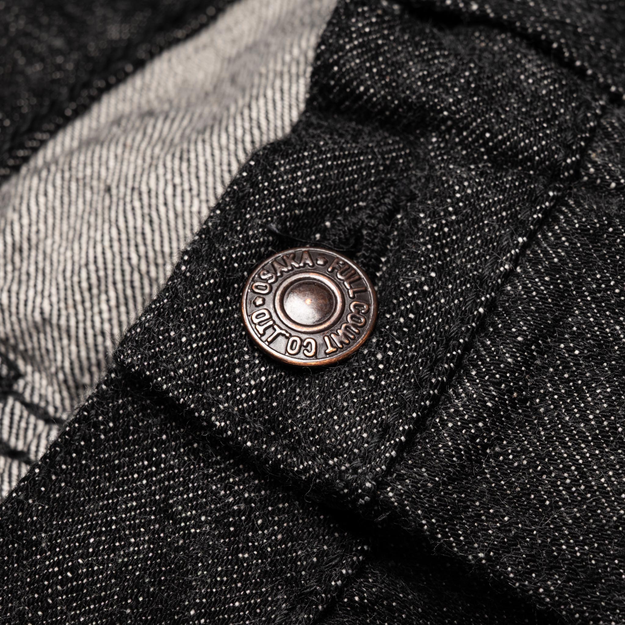 1101BK Straight 13.7oz Selvedge Denim - Black