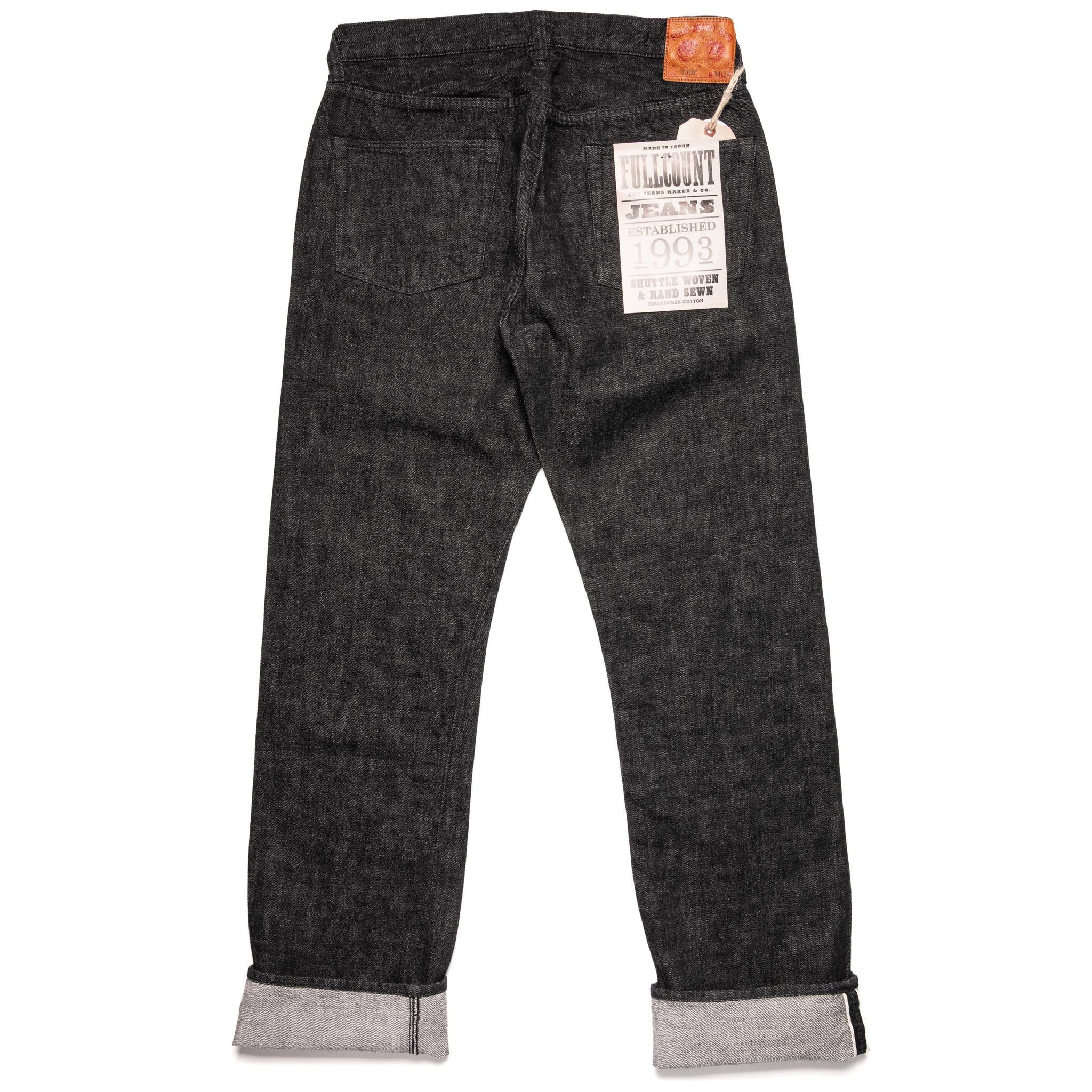 1101BK Straight 13.7oz Selvedge Denim - Black