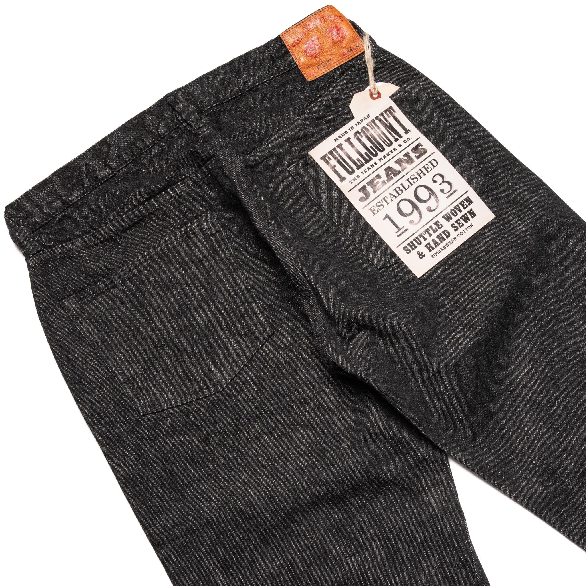 1101BK Straight 13.7oz Selvedge Denim - Black