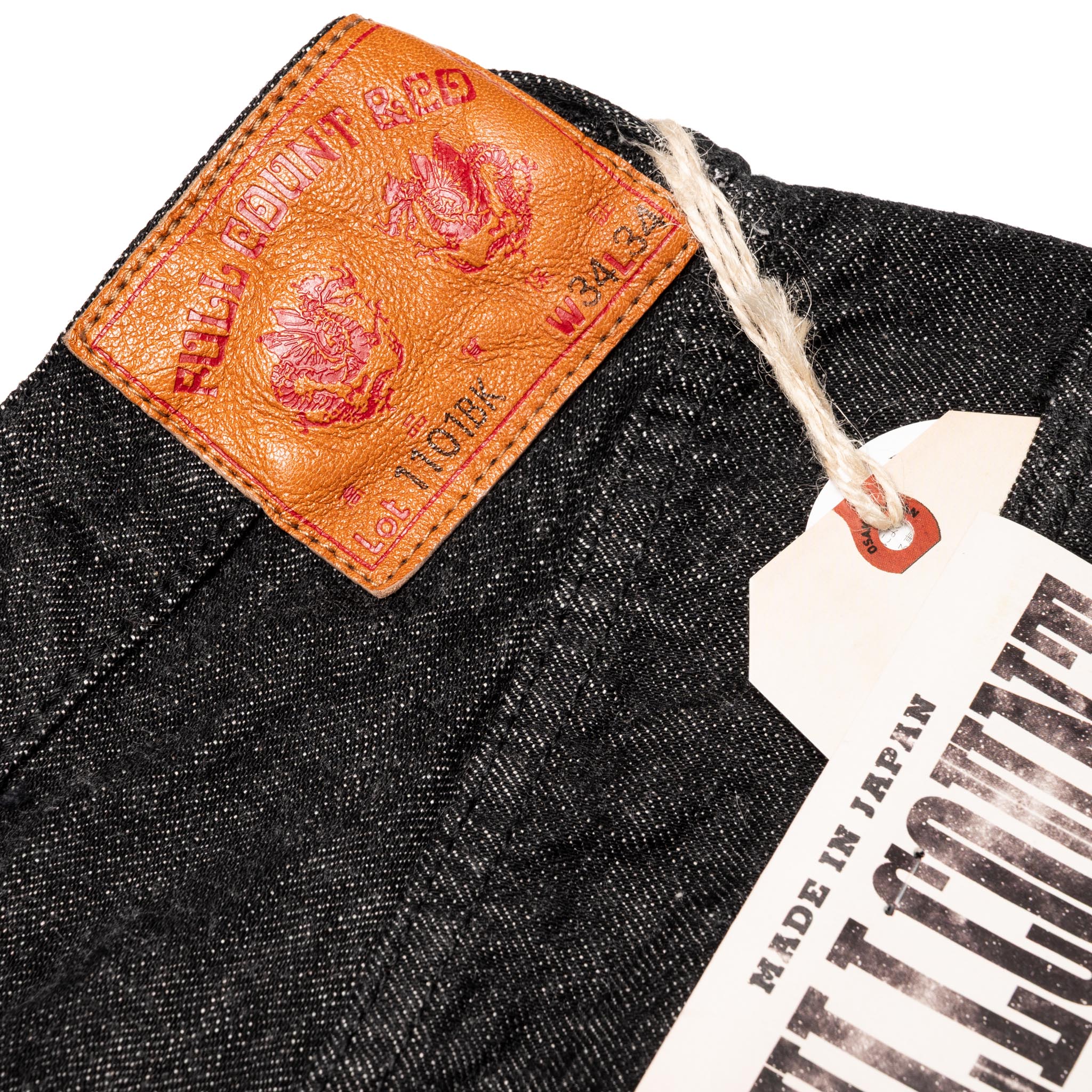 1101BK Straight 13.7oz Selvedge Denim - Black