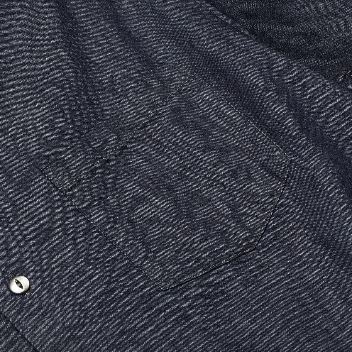4100-2 Denim Open Collar S/S Shirt - Indigo