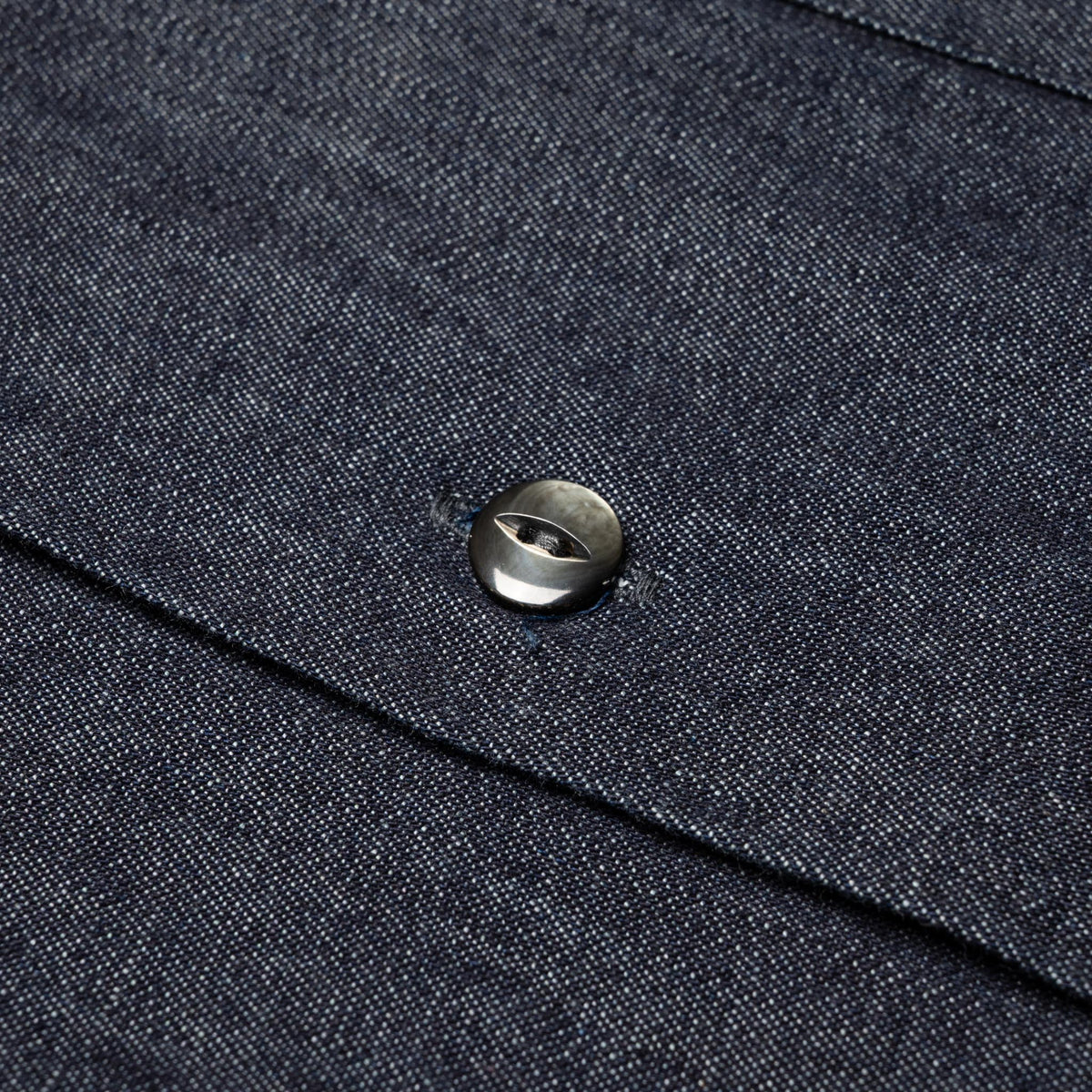 4100-2 Denim Open Collar S/S Shirt - Indigo