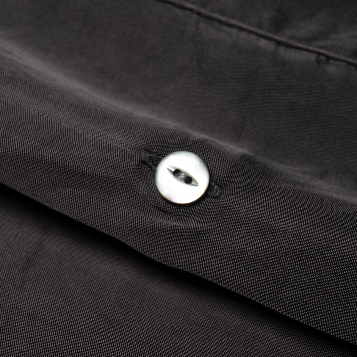 4100-3 Fibril Cupro Open Collar S/S Shirt - Black